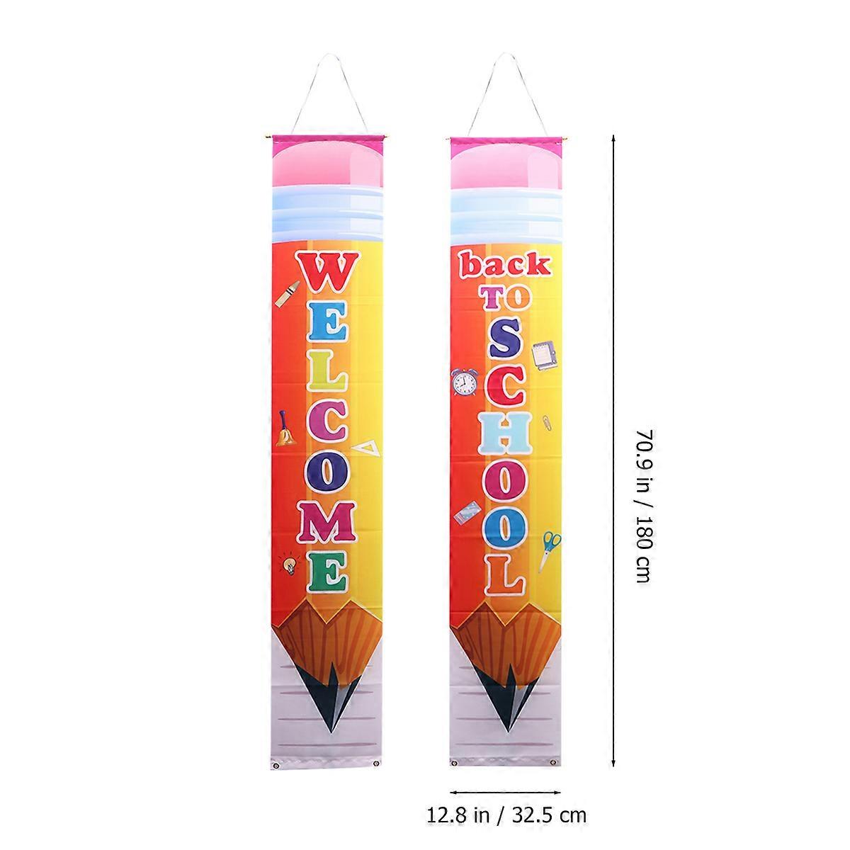 Classroom Students Banner Rectangular Polyester School Day Reunion 180x32 5cm 1 Pair
