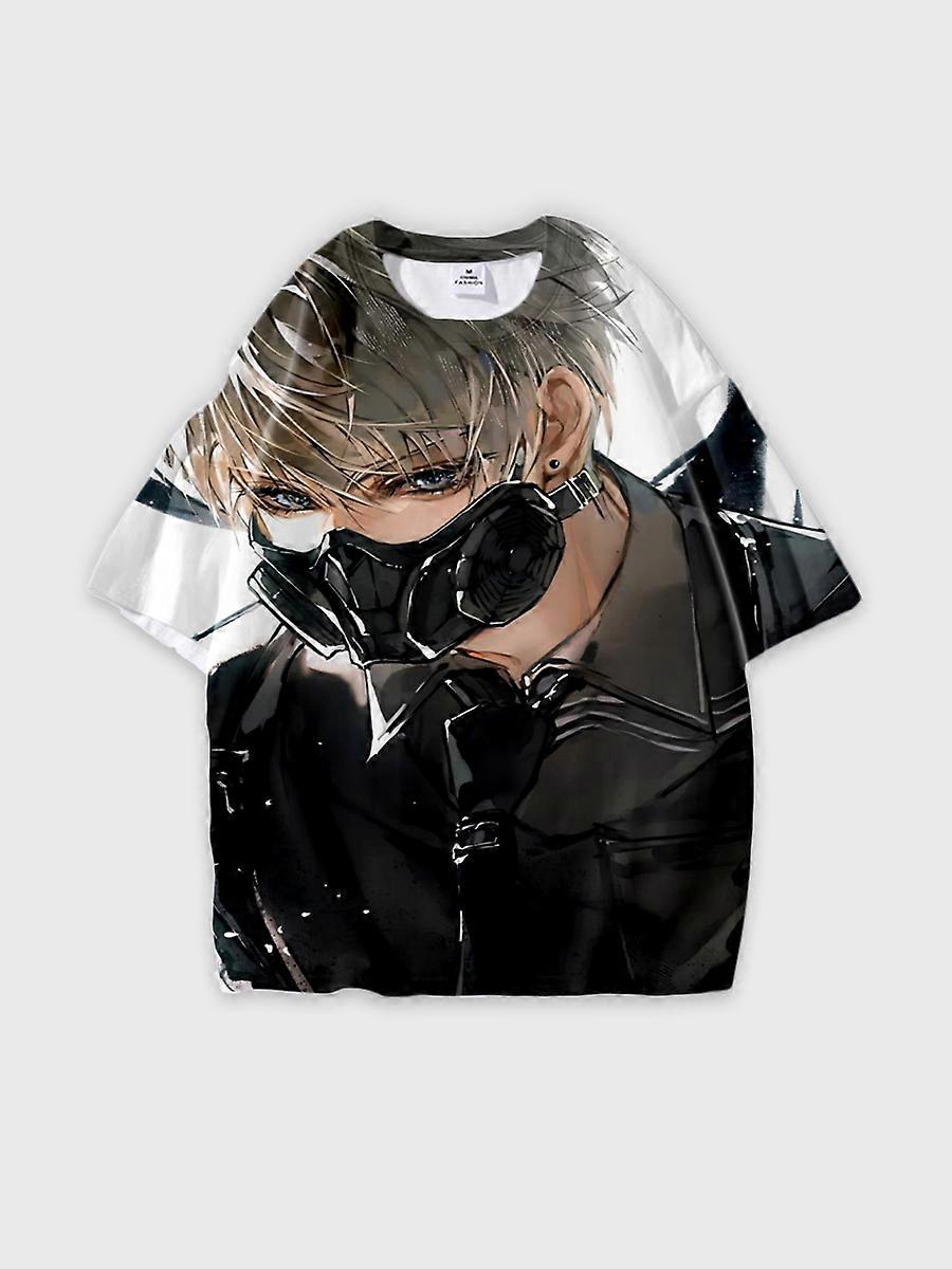 T-shirt round neck Role Pattern loose short sleeve E1630