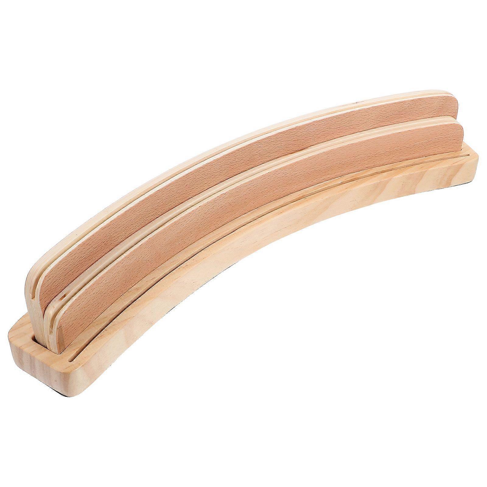 Curved Wooden Playing Card Holder Tabletop Game Card Stand Display Rack Poker Card Organizer
