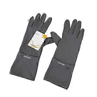Long Sun Protections Gloves Breathable Light Weight Sports Glove Bicycles Riding Gloves for Driving And Cycling  Light gray