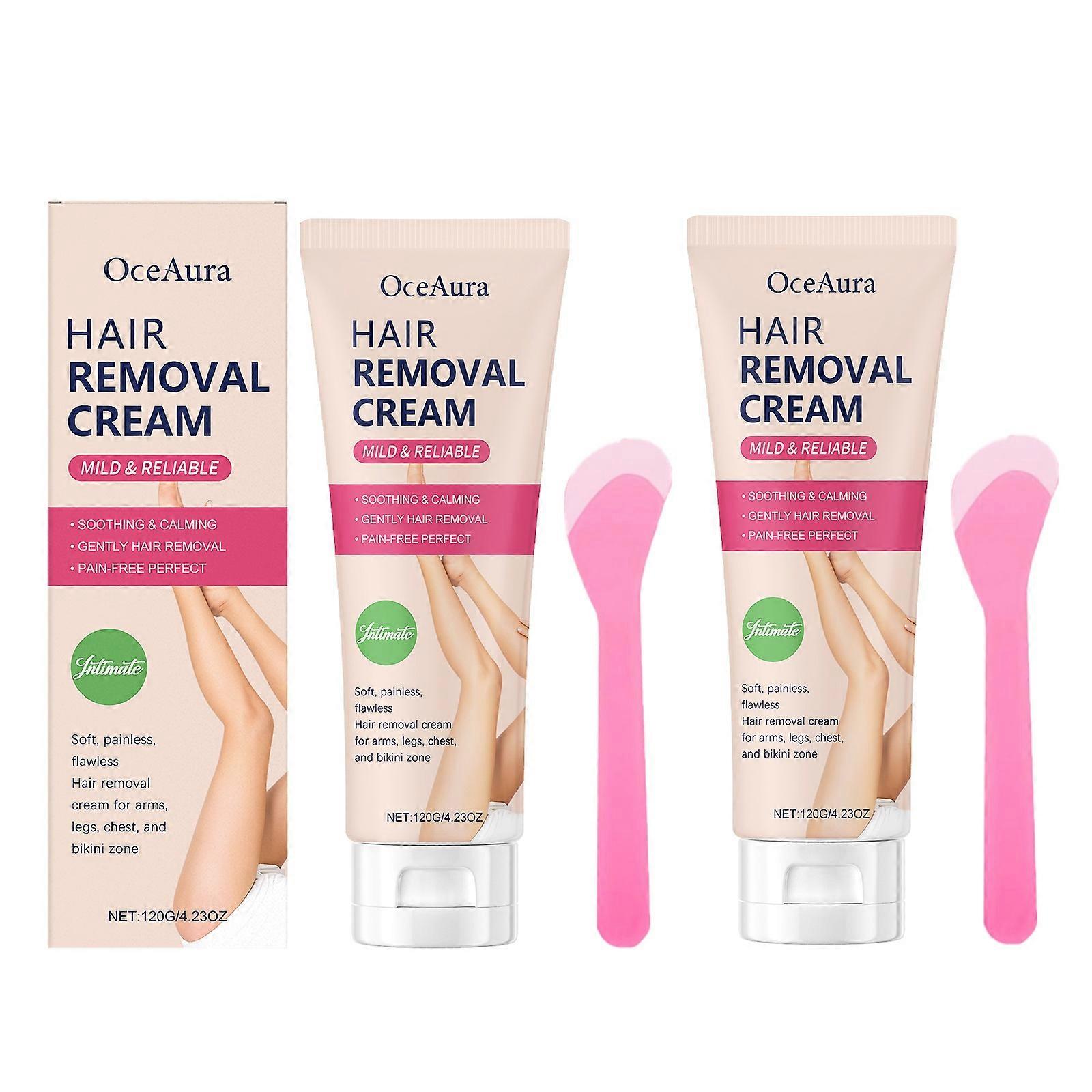 Hair Removal Cream for Women: Effective Painless Flawless Depilatory Cream for Arms Legs Chest and Pubic Area - Suitable for All Skin Types 120g