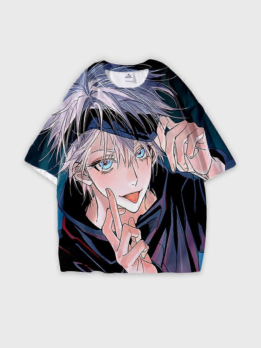 T-shirt round neck Character Pattern loose short sleeve P2147