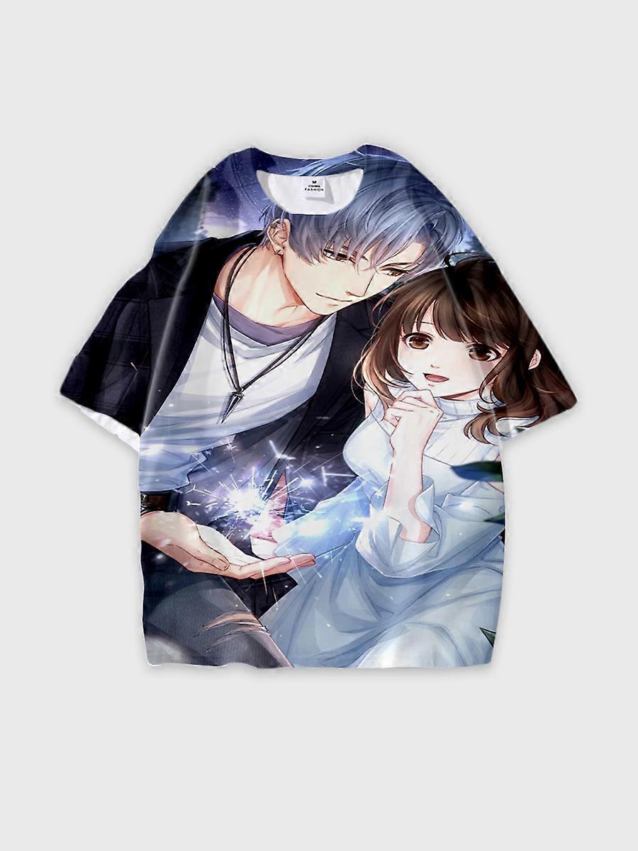 T-shirt round neck Role Pattern loose short sleeve E3665