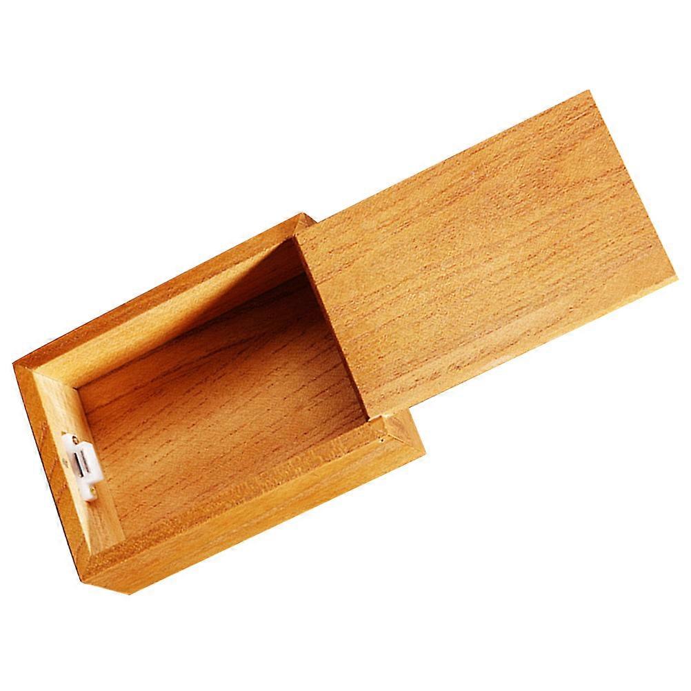 Brown Wooden Storage Box with Lid for Jewelry and Small Sundries Compact and 4.7 x 3.1 x 2.8 inches