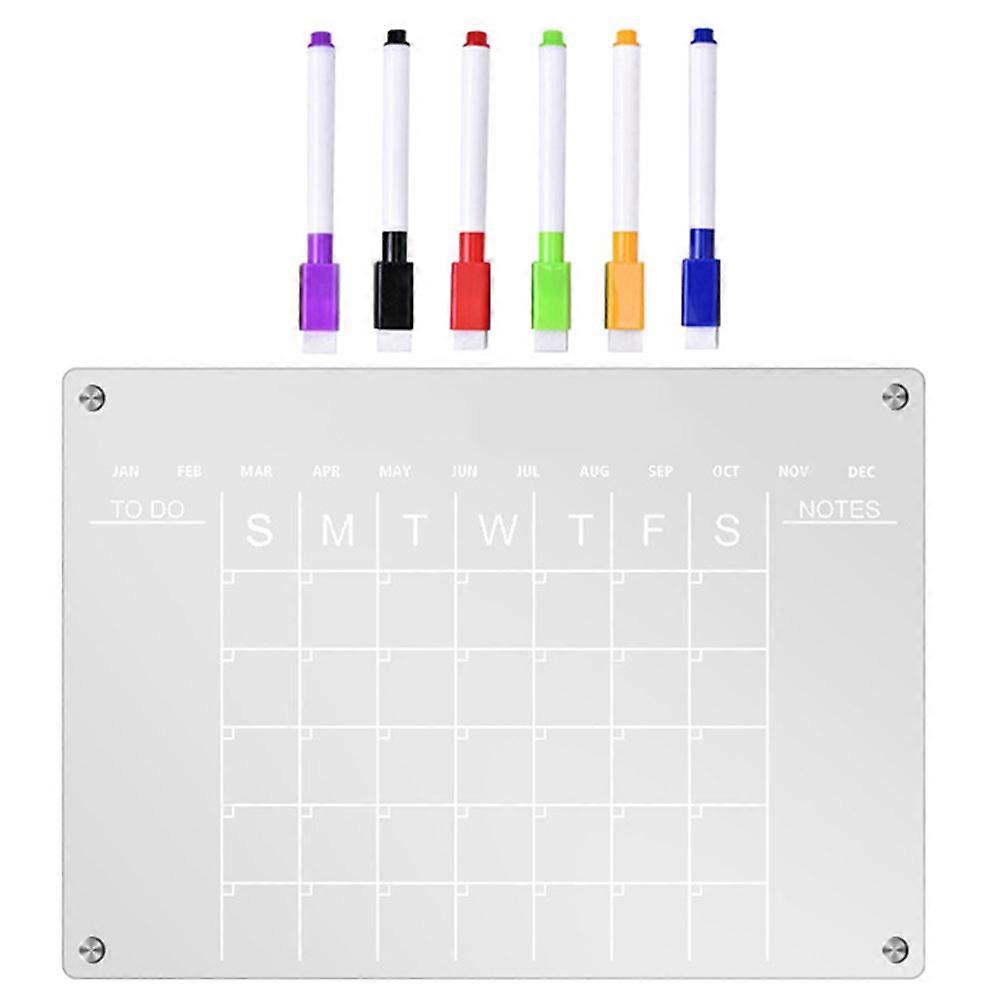 Fridge Calendar Dry Erase Board 1 Set For Office Use Transparent Acrylic Monthly Planner With Writing Function