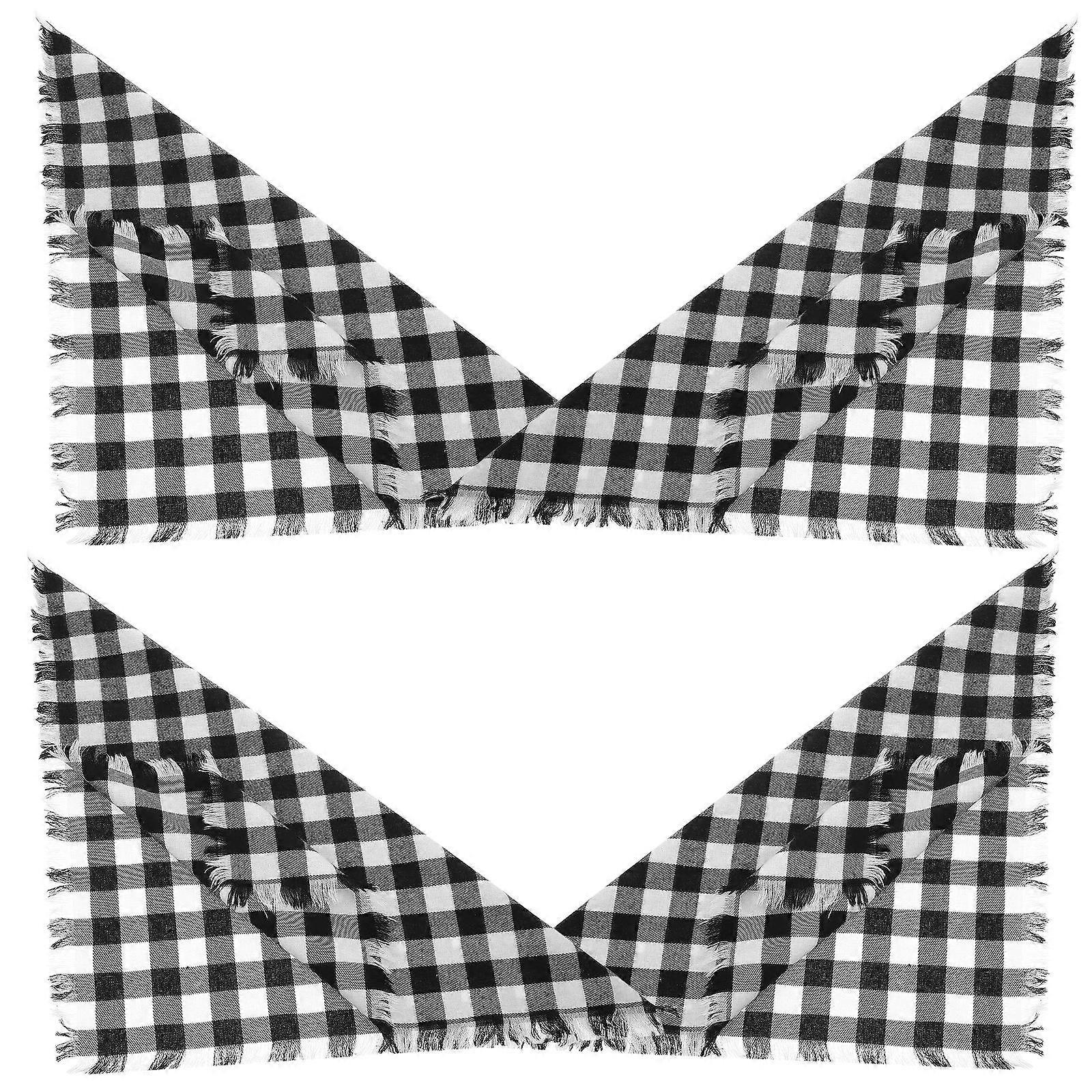 Multi Color Buffalo Plaid Cotton Weave Napkins Set of Four for Kitchen Dining Washable