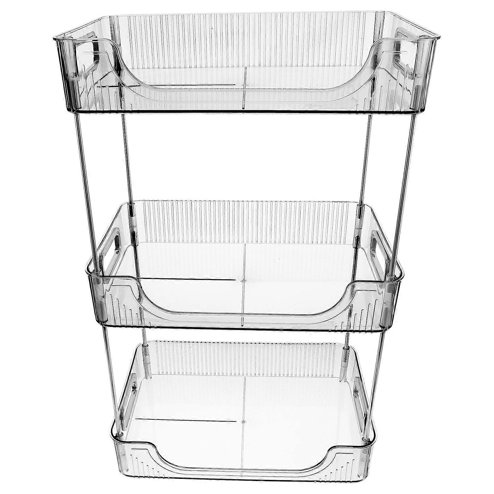 Grey Storage Shelf with Excellent Texture for Bathroom Bedside Made of PET and Stainless Steel 3