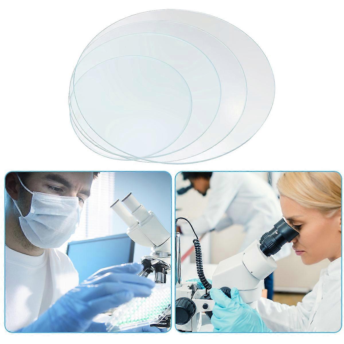 Thickened Watch Glass for Lab Use Multifunctional Evaporating Dish and Beaker Cover Transparent 4Pcs