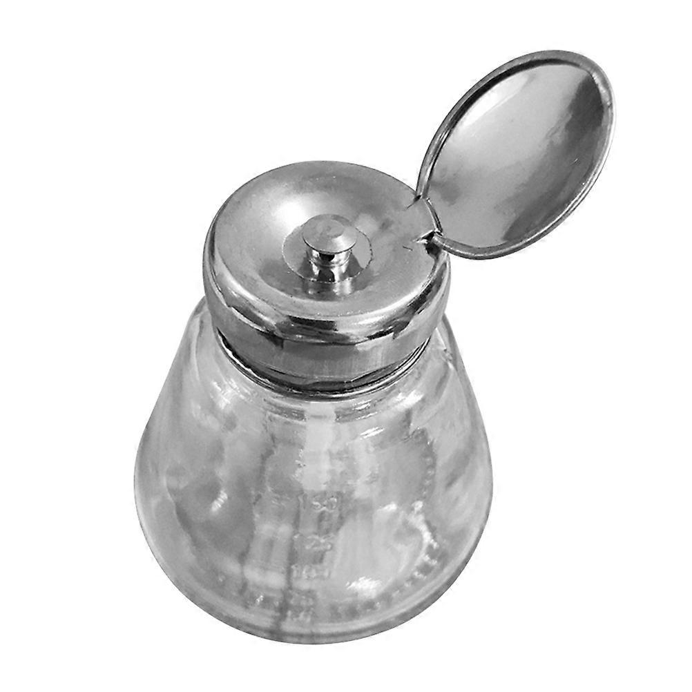 Empty Nail Polish Remover Pump Bottle, Durable Glass Liquid Storage Bottle with Easy Press Dispensing for Nail Care and Travel Use, Portable and
