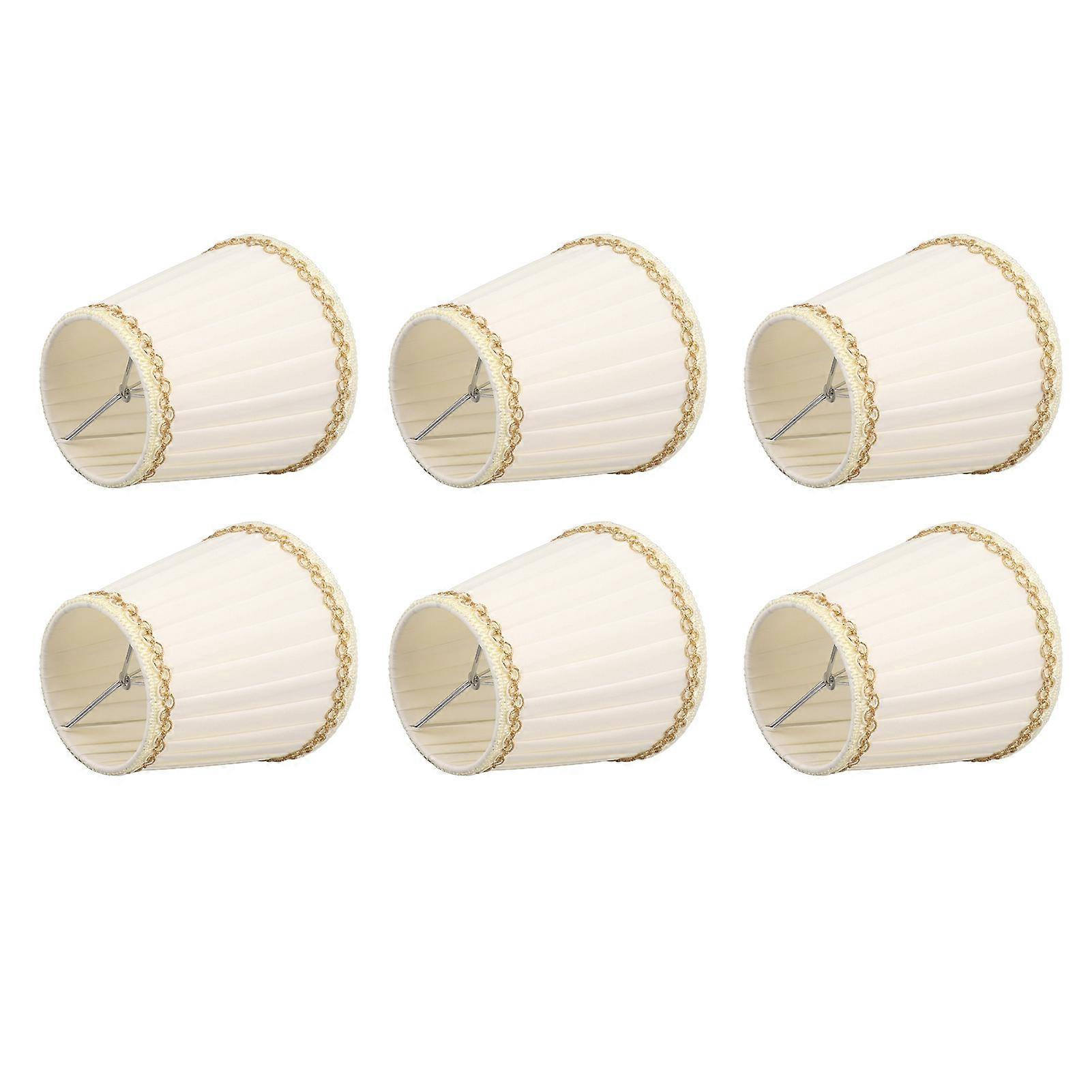 6PCS Set Small Lamp Shade Modern Style Cloth Clip On Bulb Chandelier Lamp Shade for Table Wall 