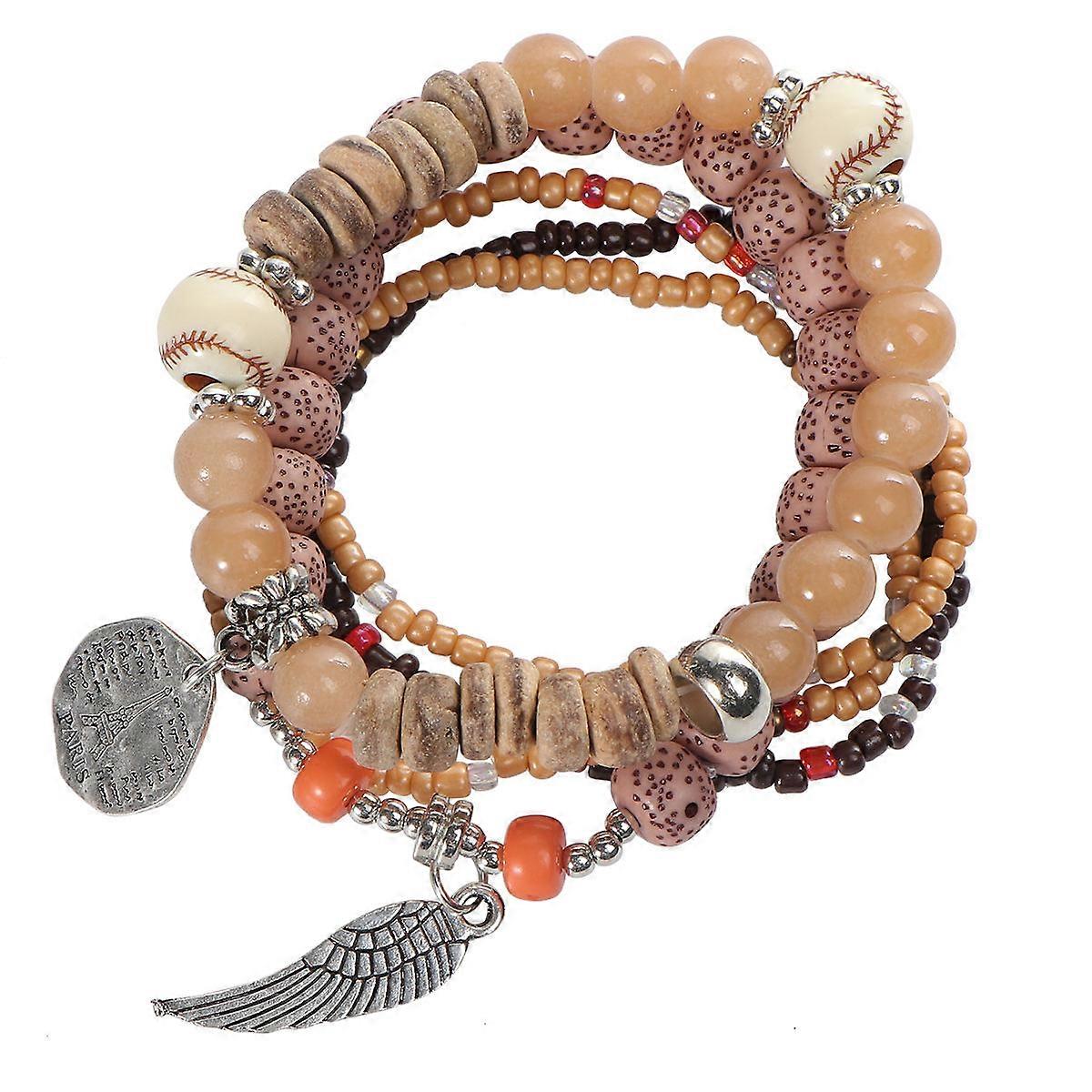 Colorful Bohemian National Style Bracelet For Multi-layer Elastic Design 1Pc