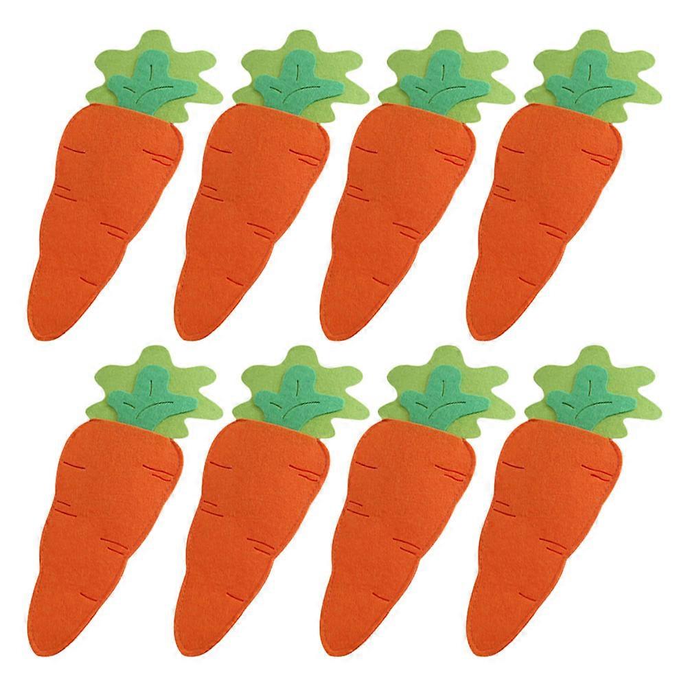 أكياس أدوات مائدة الجزر 8 قطع حاملي أواني حفلة عيد الفصح البرتقالي شعر تخزين الديكور