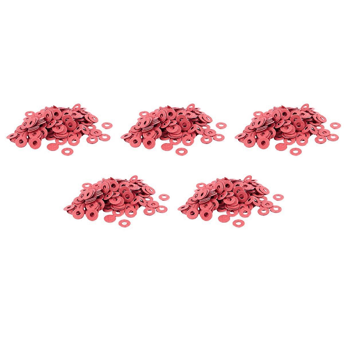 1000 Pcs 3X8X0.7mm Insulated Fiber Insulating Washers Spacers Red