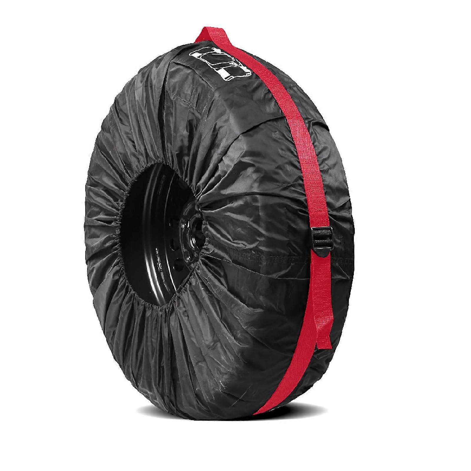 4 pieces tire bags for Jaguar XF (X260) 2016, waterproof wheel cover, red