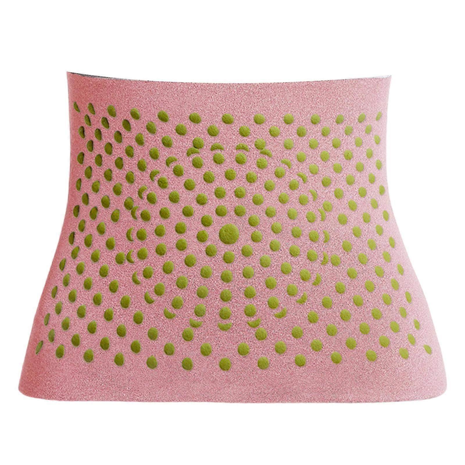 Self-Heating Wormwood Back Support Belt with Elastic Waist Warmer for Office Workers, Pink Back Warmer with Natural Wormwood, Fits L Size