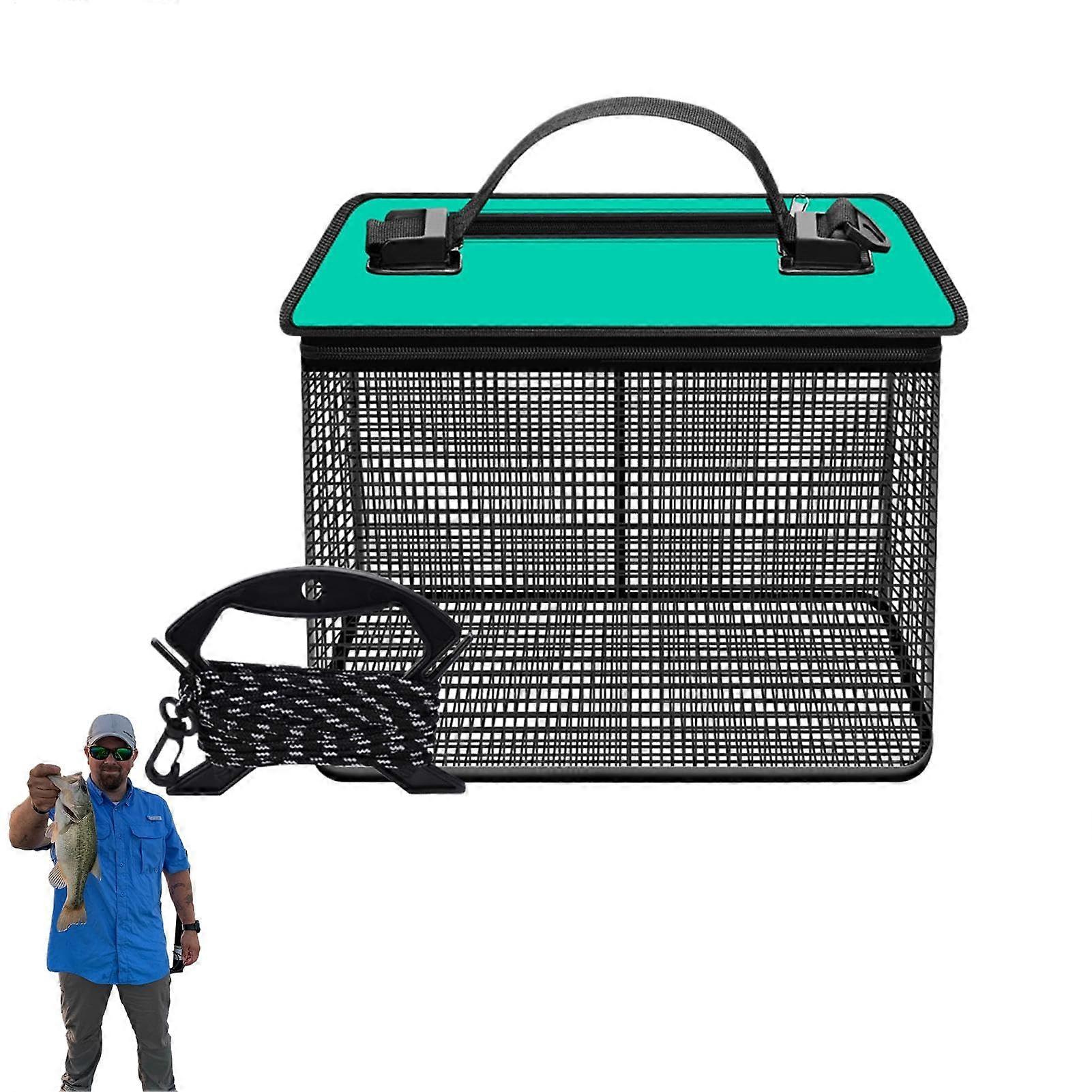Floating Fish Basket – Portable Door, Net Fish Basket Mobile Storage for Lightweight Fish, Foldable Trap for Outdoor Protection