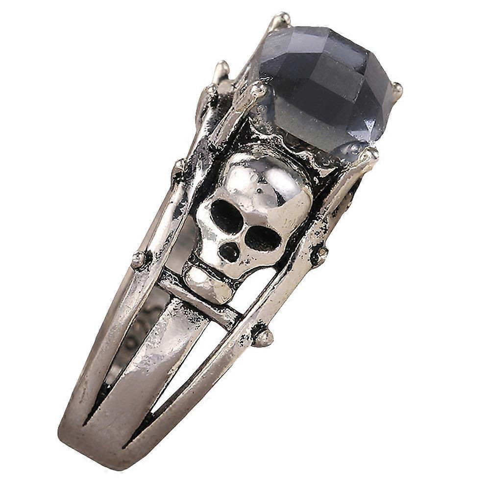 Silver Creative Halloween Ring for Halloween 1Pcs Double Skull Finger Ring