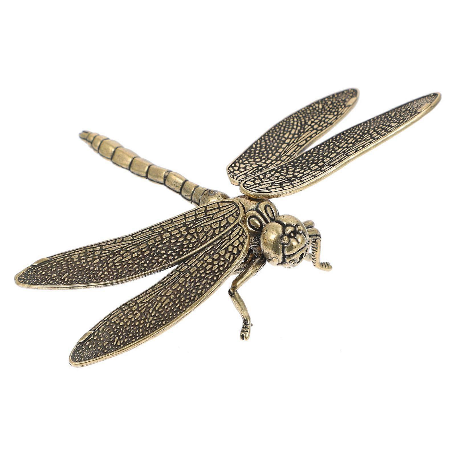 1PC Brass Dragonfly Porch Adornment with Detachable Wings Golden Household Ornament