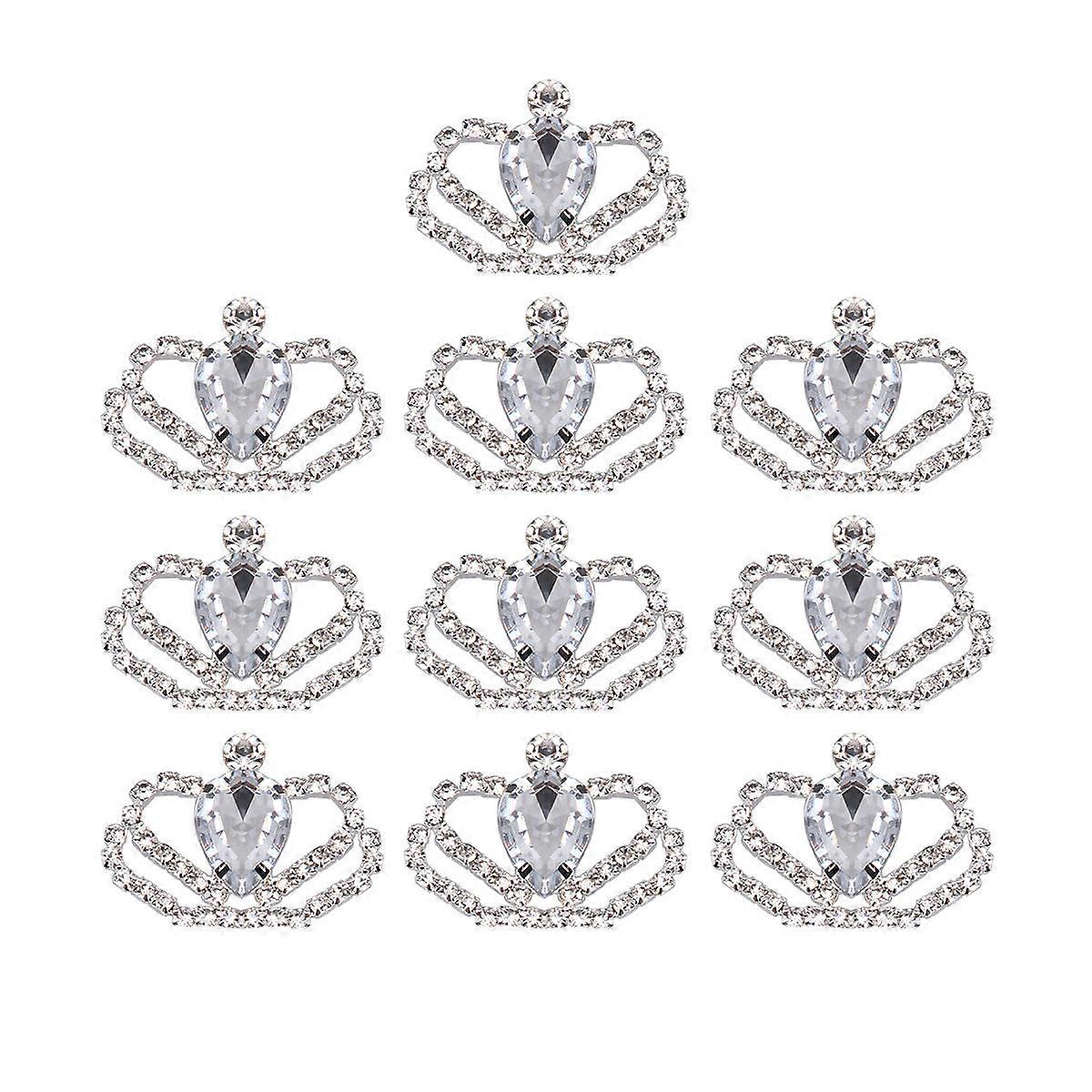 Alloy Jewelry Accessory Crown Shape Elegant Jewelry Making Suitable for Daily Life Women Crystal Color 10Pcs