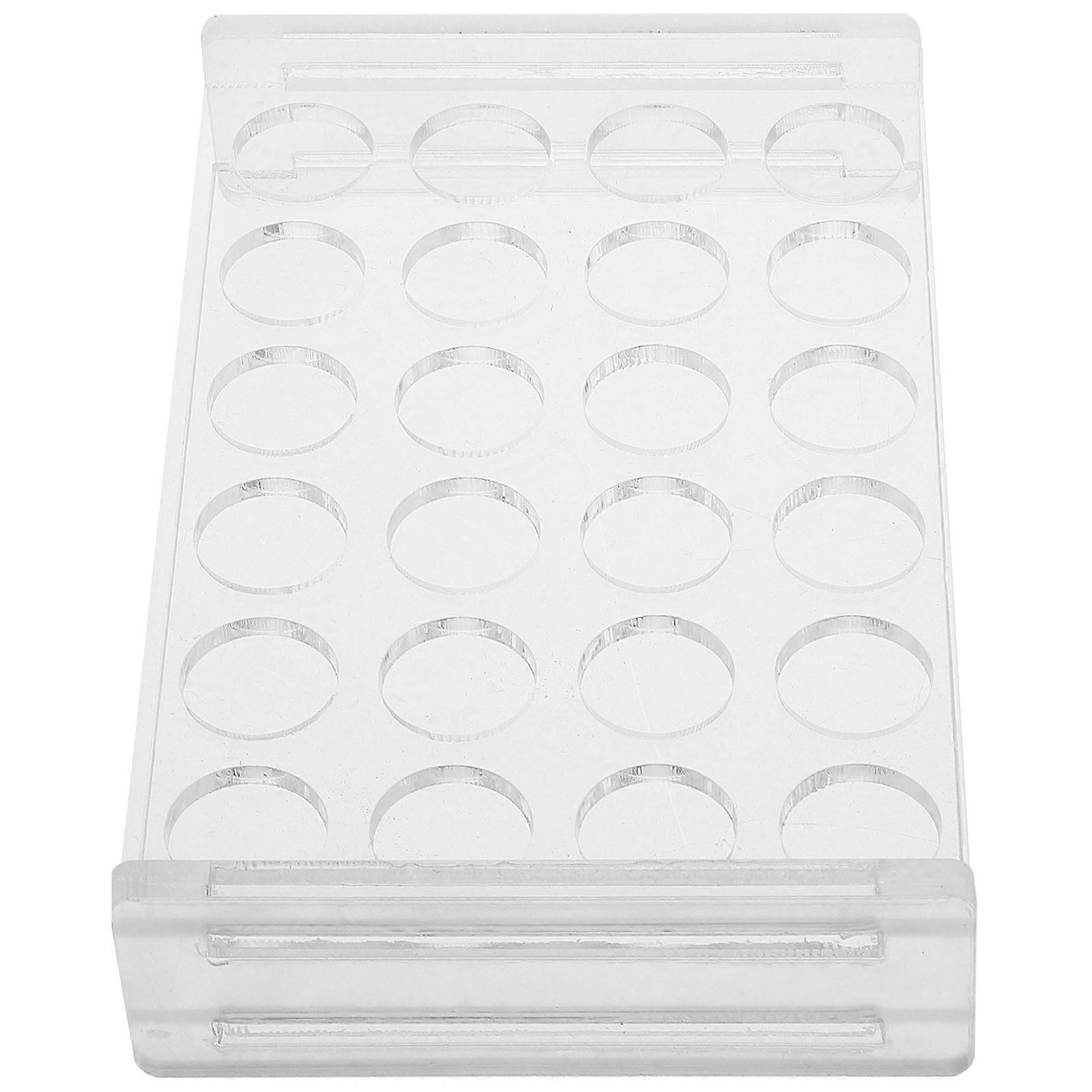 Transparent Acrylic Test Tube Holder for Laboratory Use with 24 Slots and Compact Design