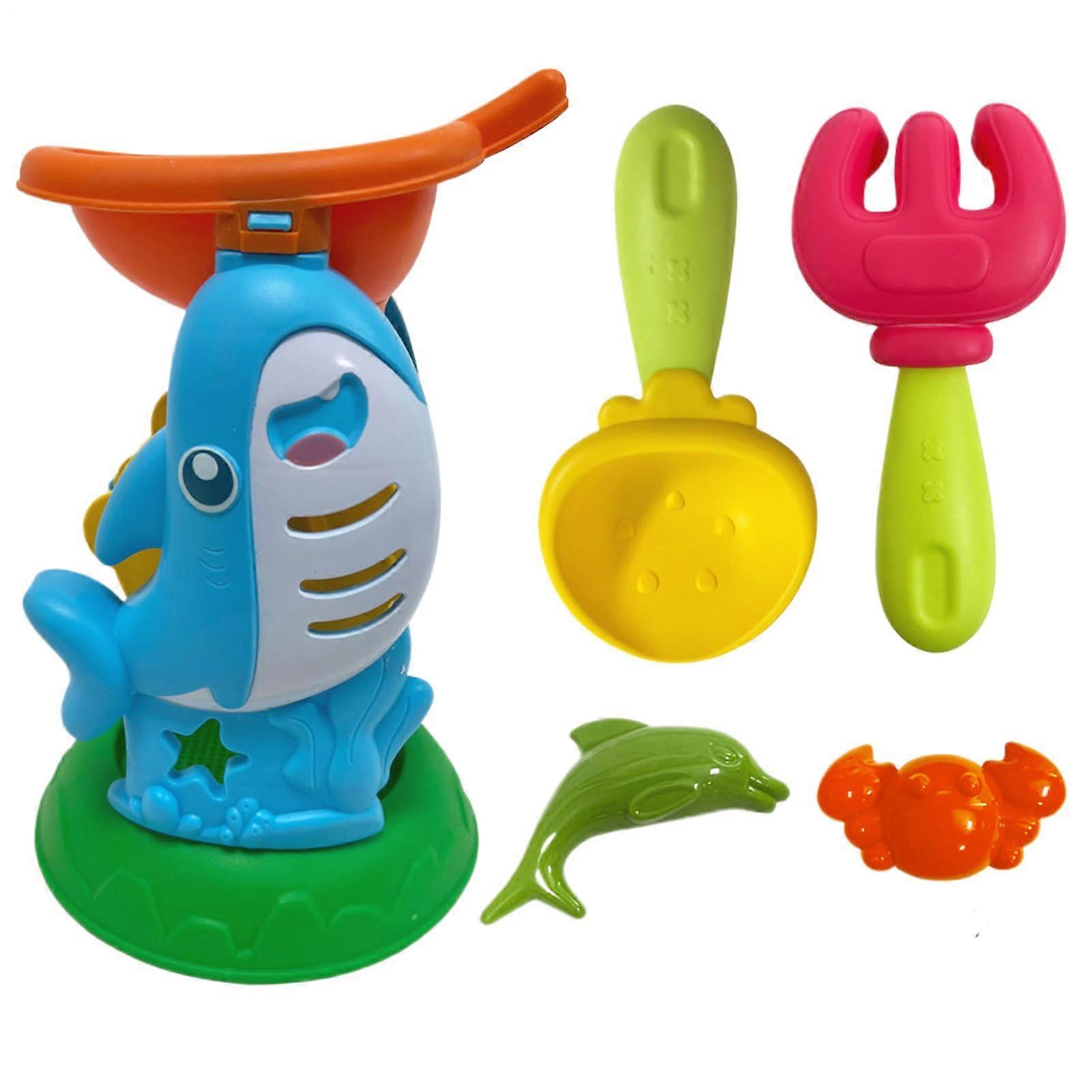 Sand Toy Set, Kids Ocean Toys for Water Play Animal Shaped Fun Interactive Game for Vacation Outdoor Water Kids and Family Dolphin Sand Timer Blue