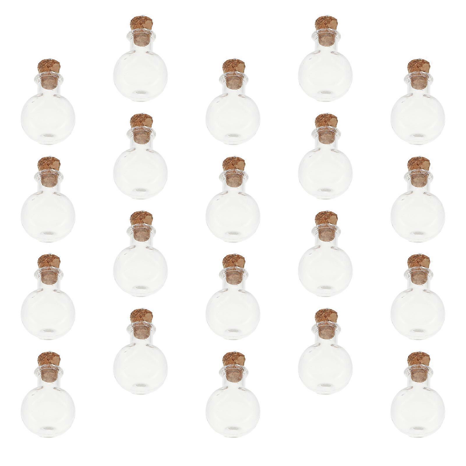 20pcs Mini Transparent Glass Message Jars with Cork Stoppers – Small Wishing & Drifting Bottles for DIY Crafts & Decorations