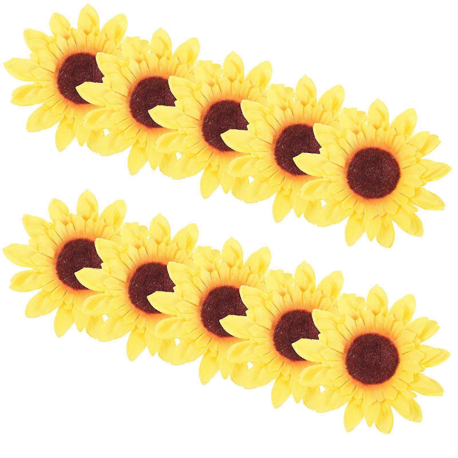 קליפסים לשיער חמניות צהוב לילדות עם בד וחומר מתכת מושלם ללבוש יומיומי ומסיבות 10 חלקים