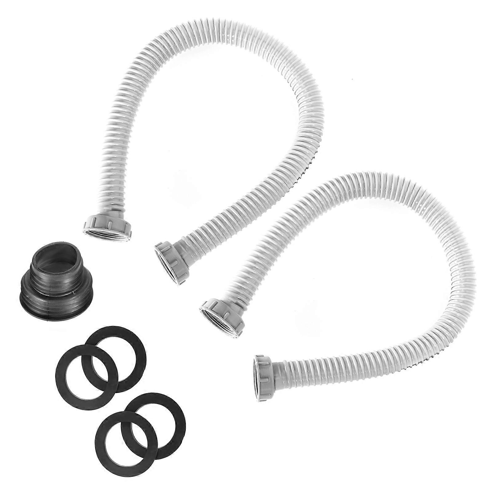 Flexible Bathroom Sink Drain Extension Tube 2Pcs Premium PVC For Efficient Plumbing Use
