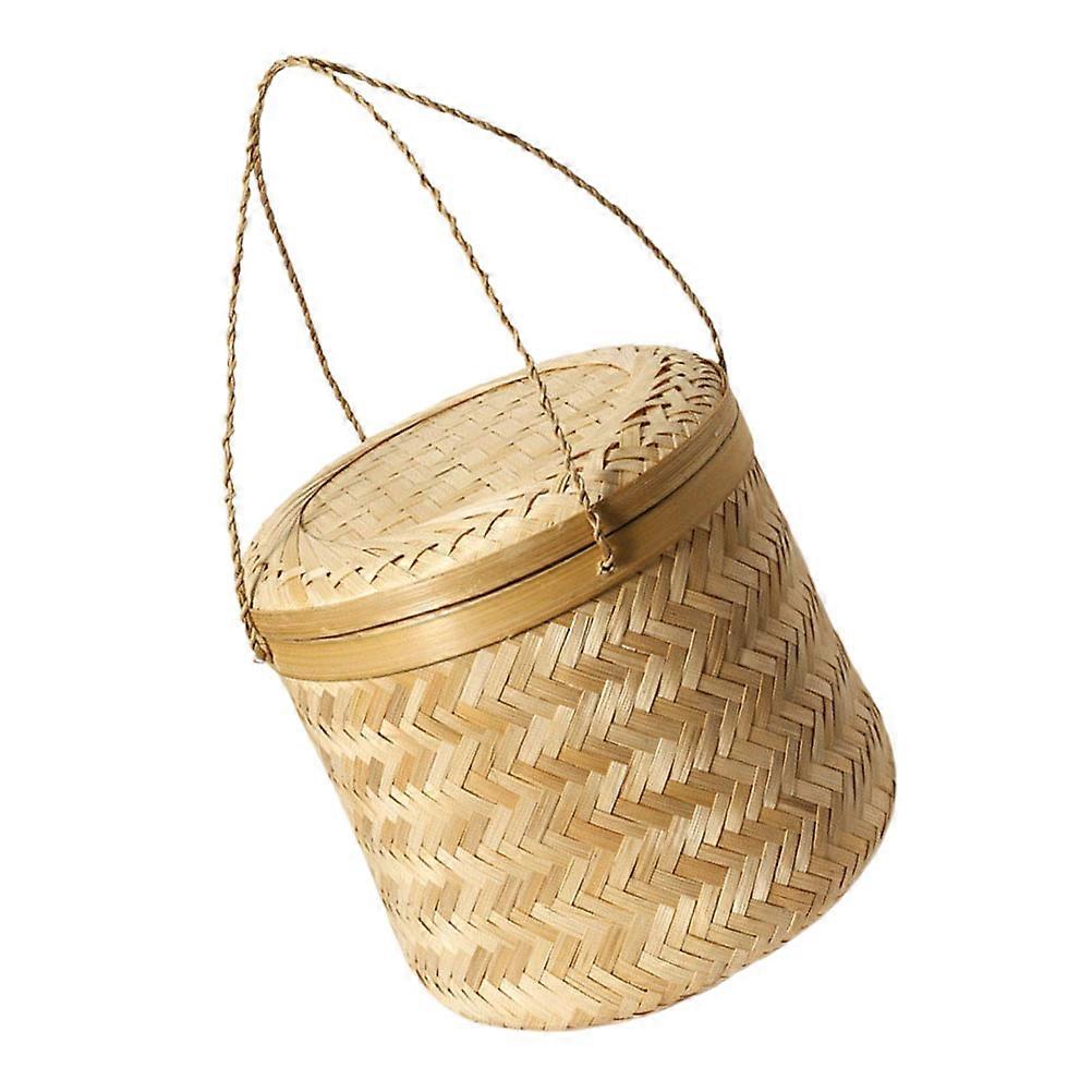 Khaki Woven Storage Basket for Home Organization Made of Synthetic Material Suitable for Various Uses 1pc
