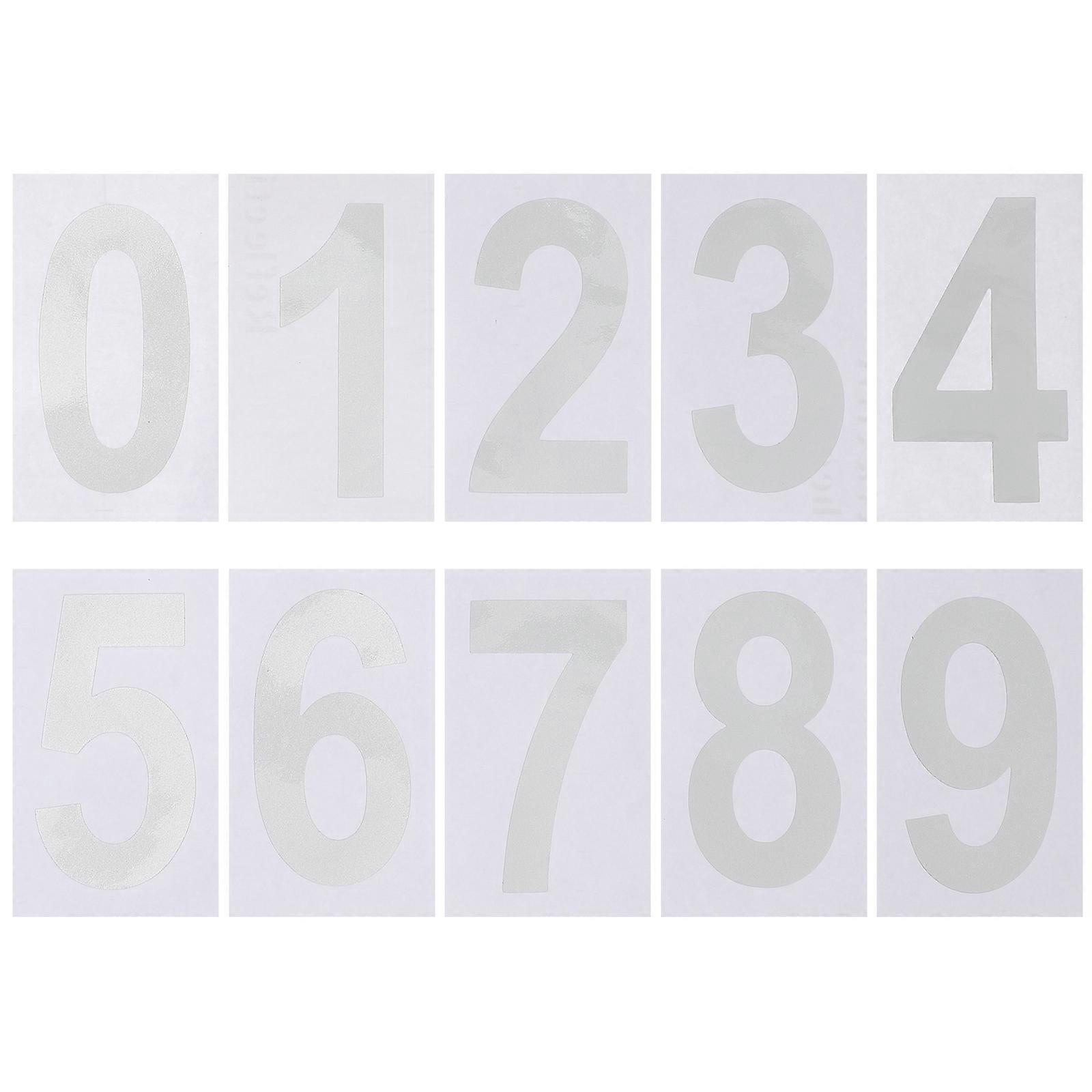White Reflective Address Numbers Stickers Self Adhesive Vinyl for Home Mailboxes and Signs 0 to 9
