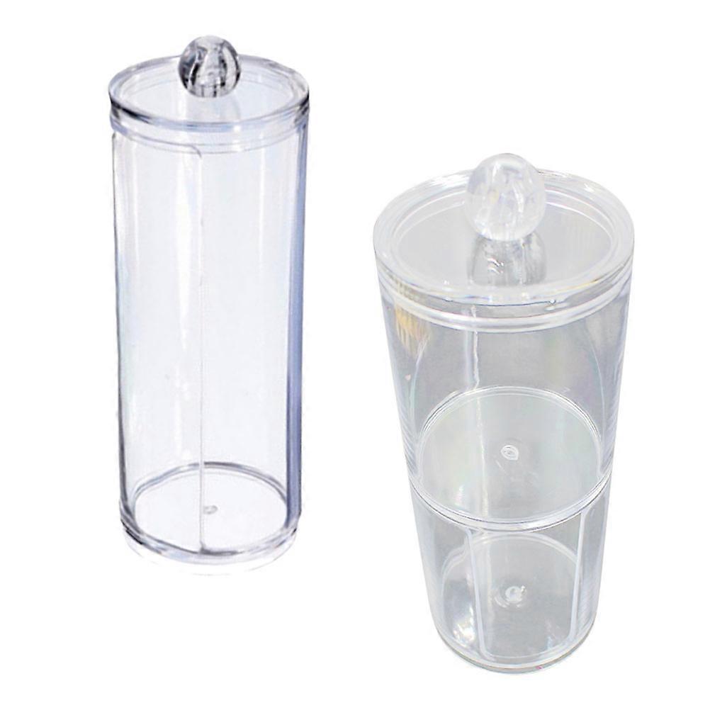 Cotton Swab Case Makeup Accessories Modern Compact White Dust-proof Storage 2Pcs