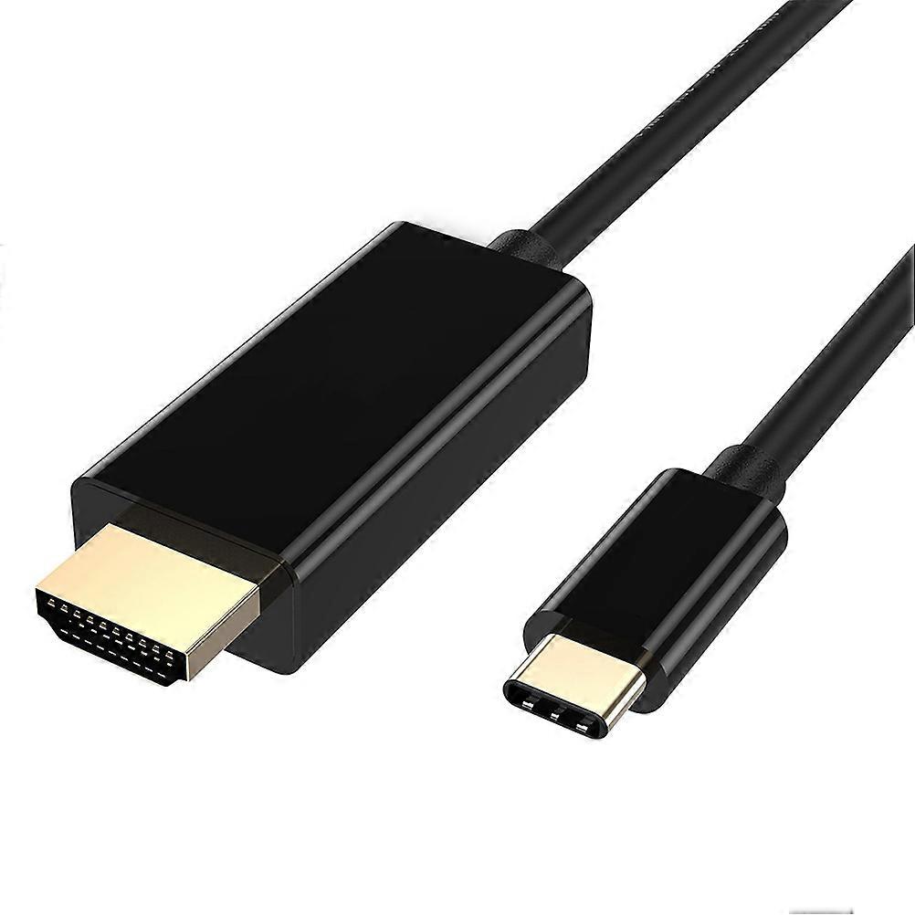 USB To Type C Cable 1.8M Adapter For Notebook And TV Black Mini Size Video Conversion 1Pack