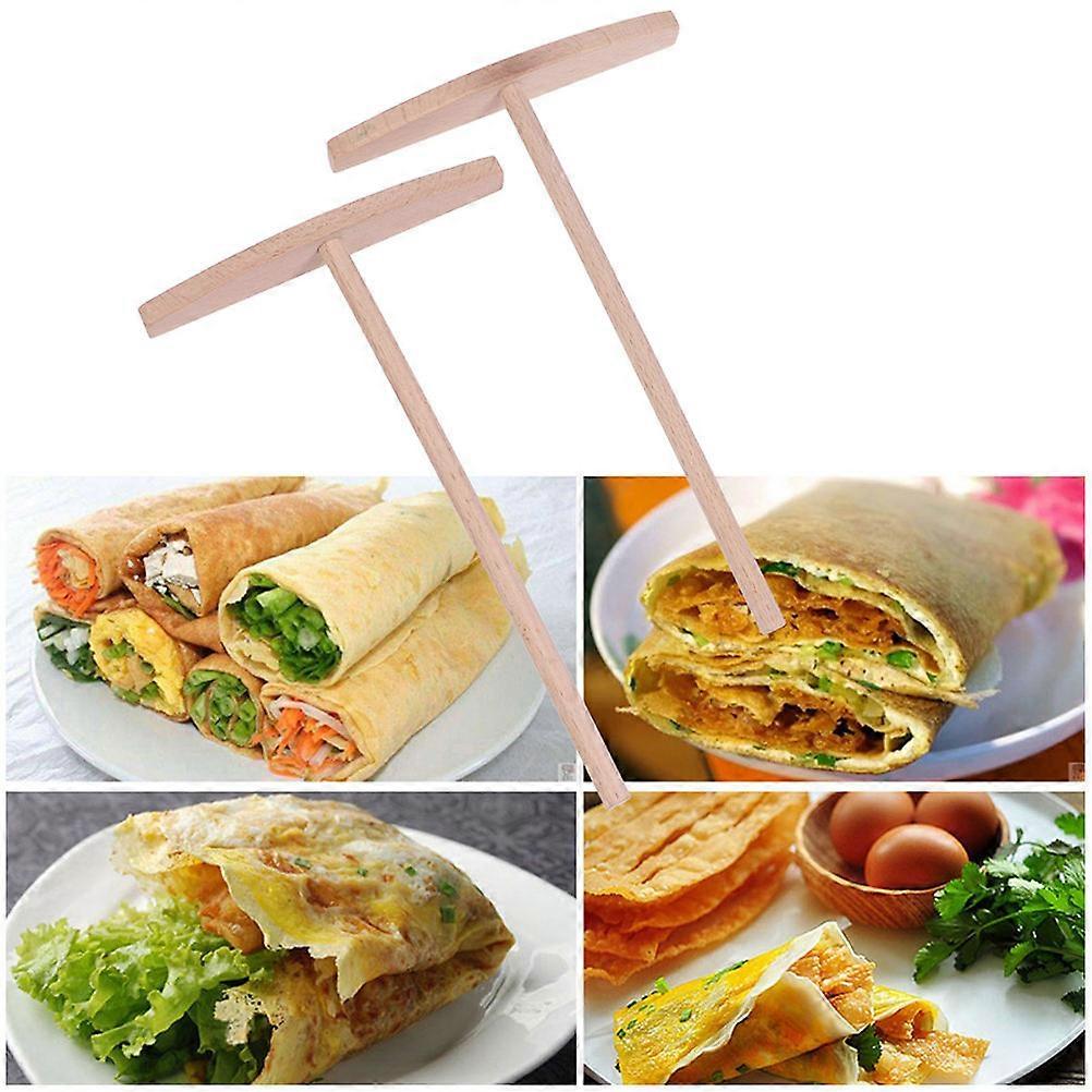 Wooden Putt for Crepes and Pancakes Smooth Finish Beige Pieces Kitchen Baking Tools