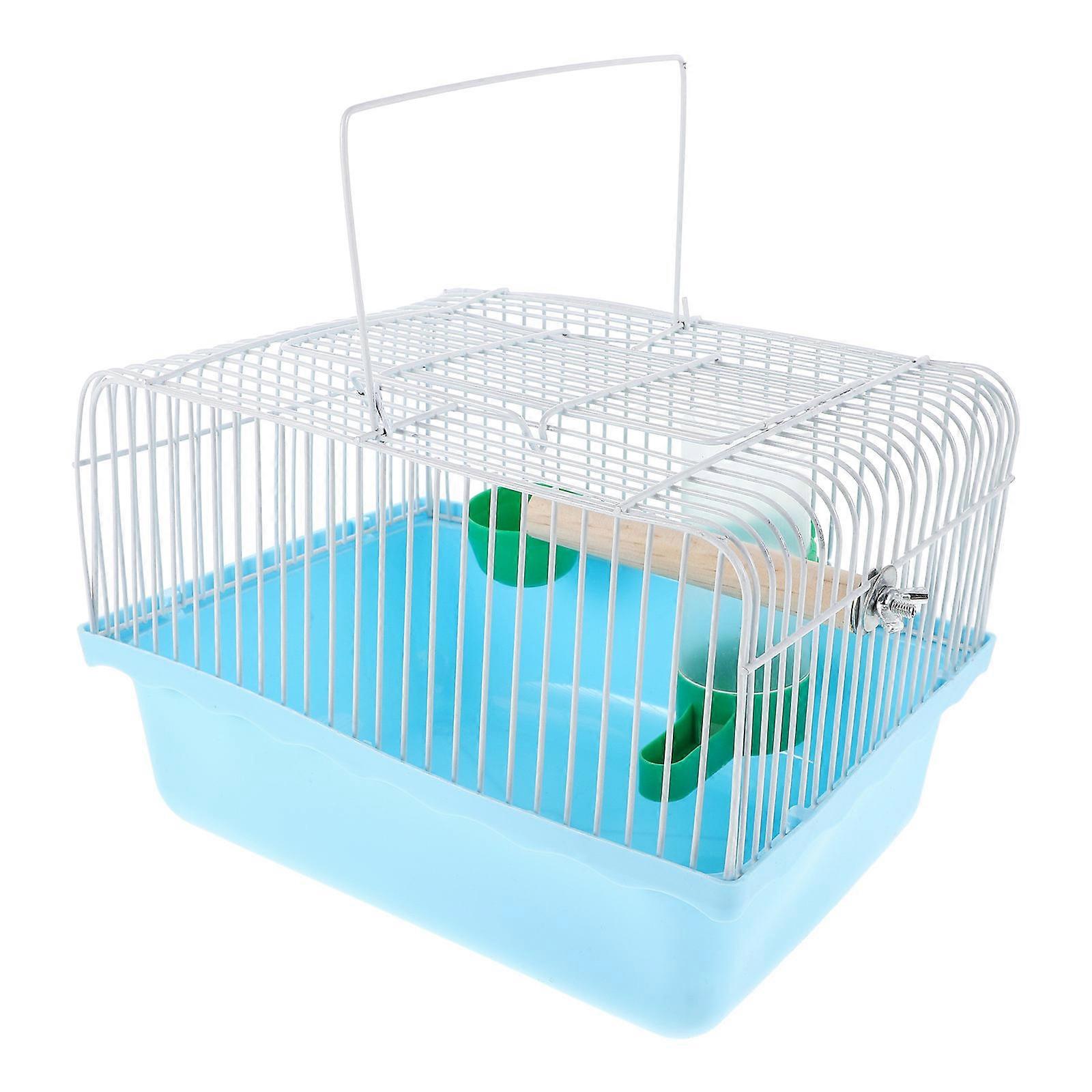 Compact Bird Carrier with Automatic Water Dispenser, Food Box & Perch for Small Pets – Indoor & Outdoor Use