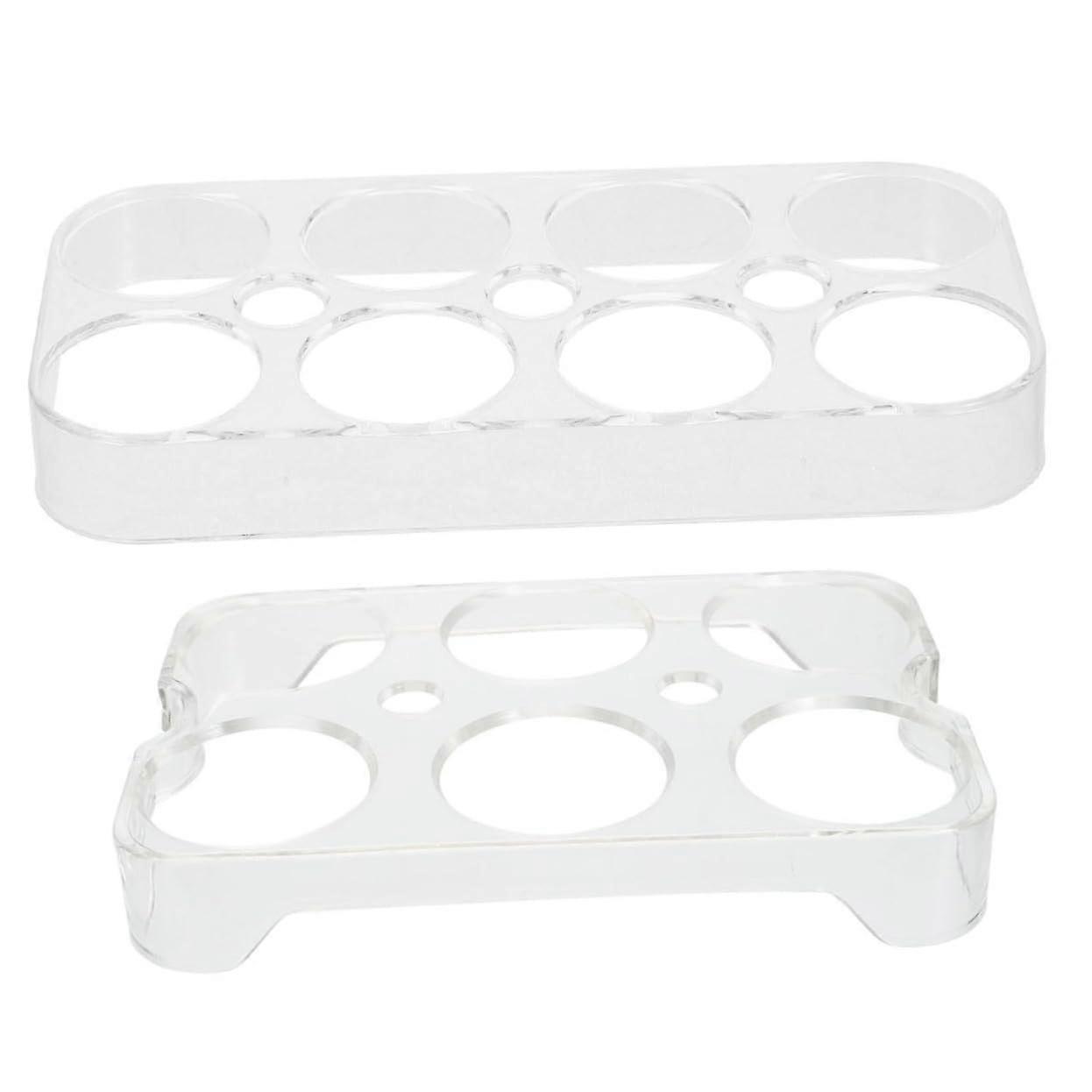 2 pieces egg storage rack refrigerator egg holder plastic compartments multifunctional egg storage for fresh eggs for kitchen and refrigerator