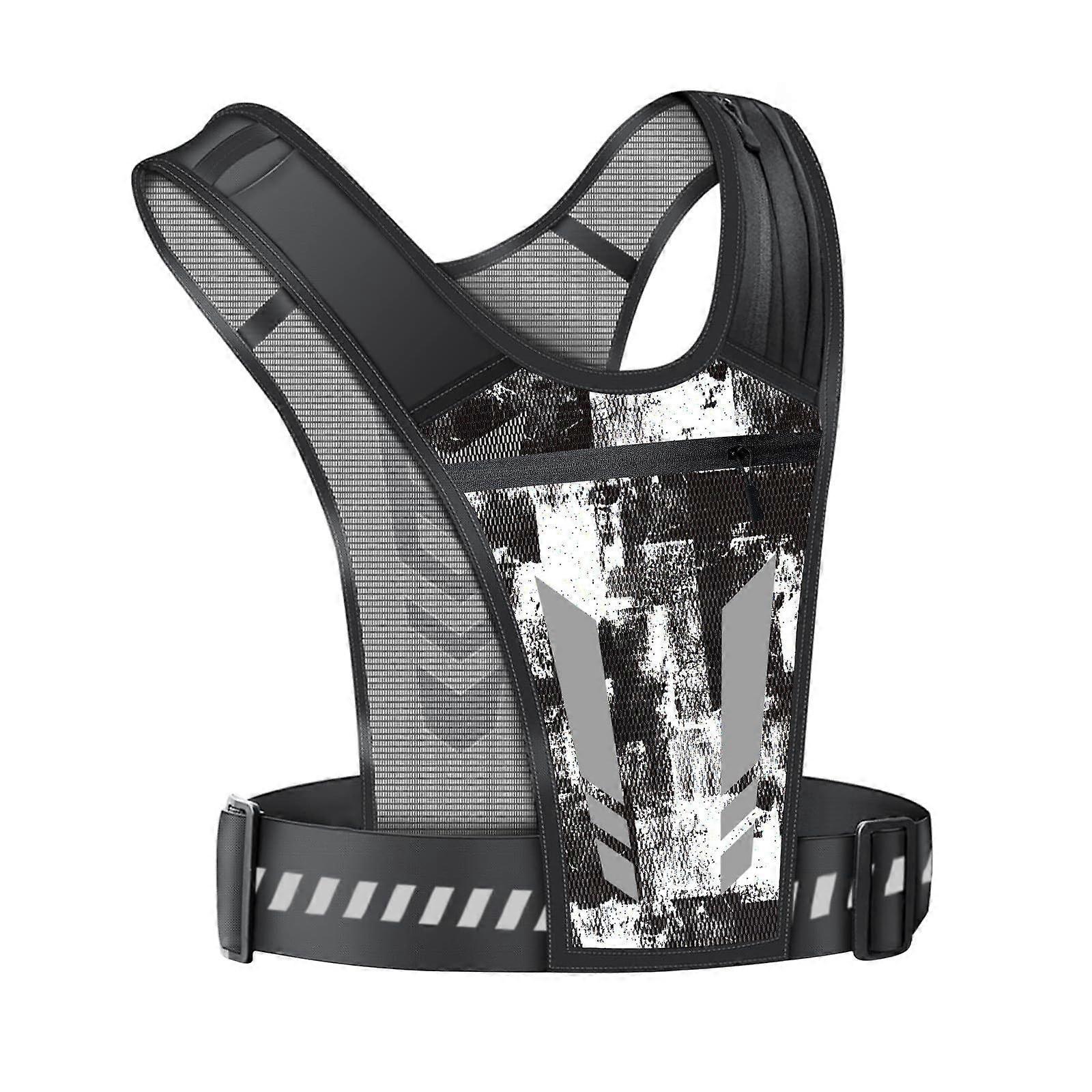 Men's Lightweight Running Vest, Breathable Reflective with Pockets, One Size