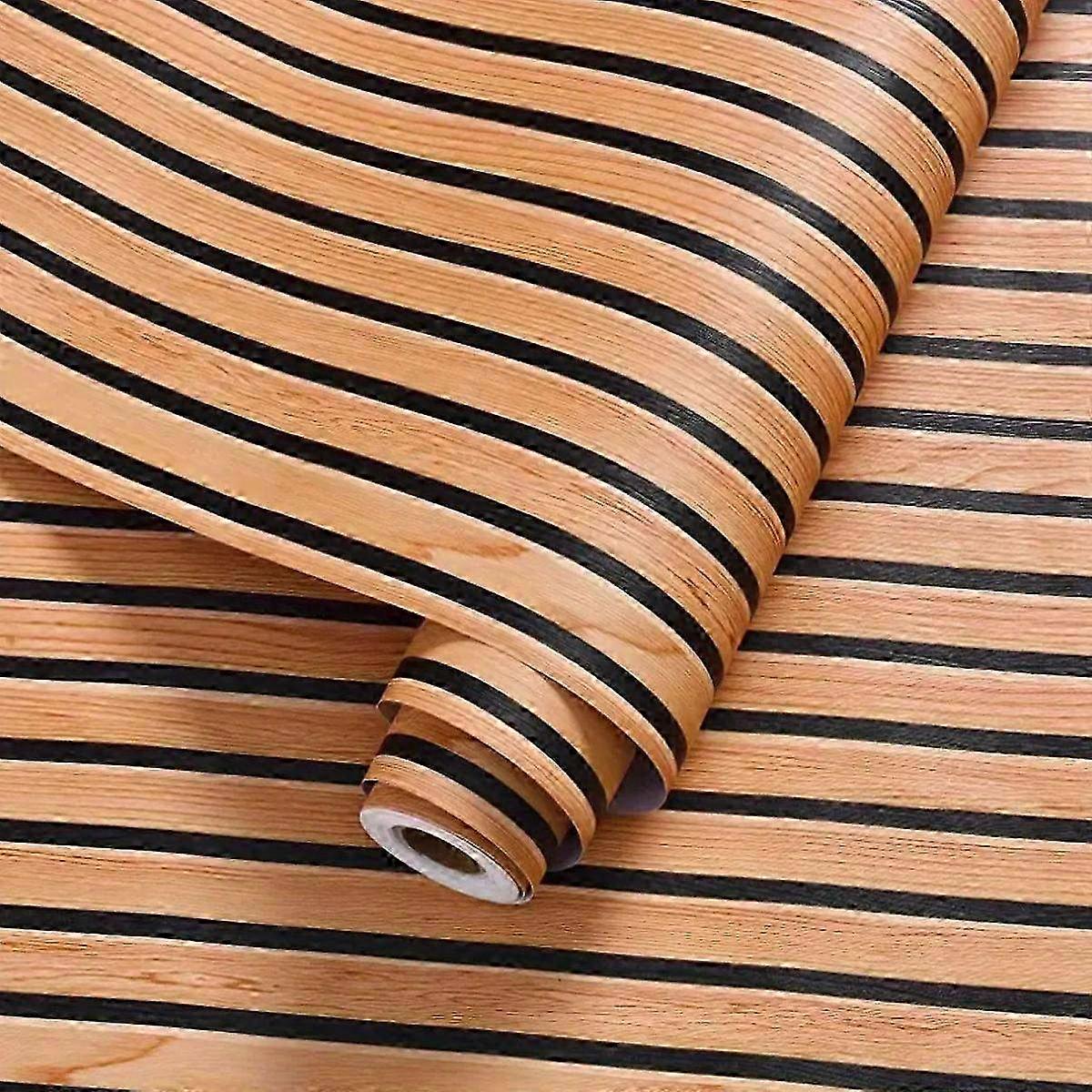 Peel-and-Stick Faux Wood Effect Wallpaper - Self-Adhesive Decorative Vinyl for Walls, Furniture & Tables (45cm x 10m)