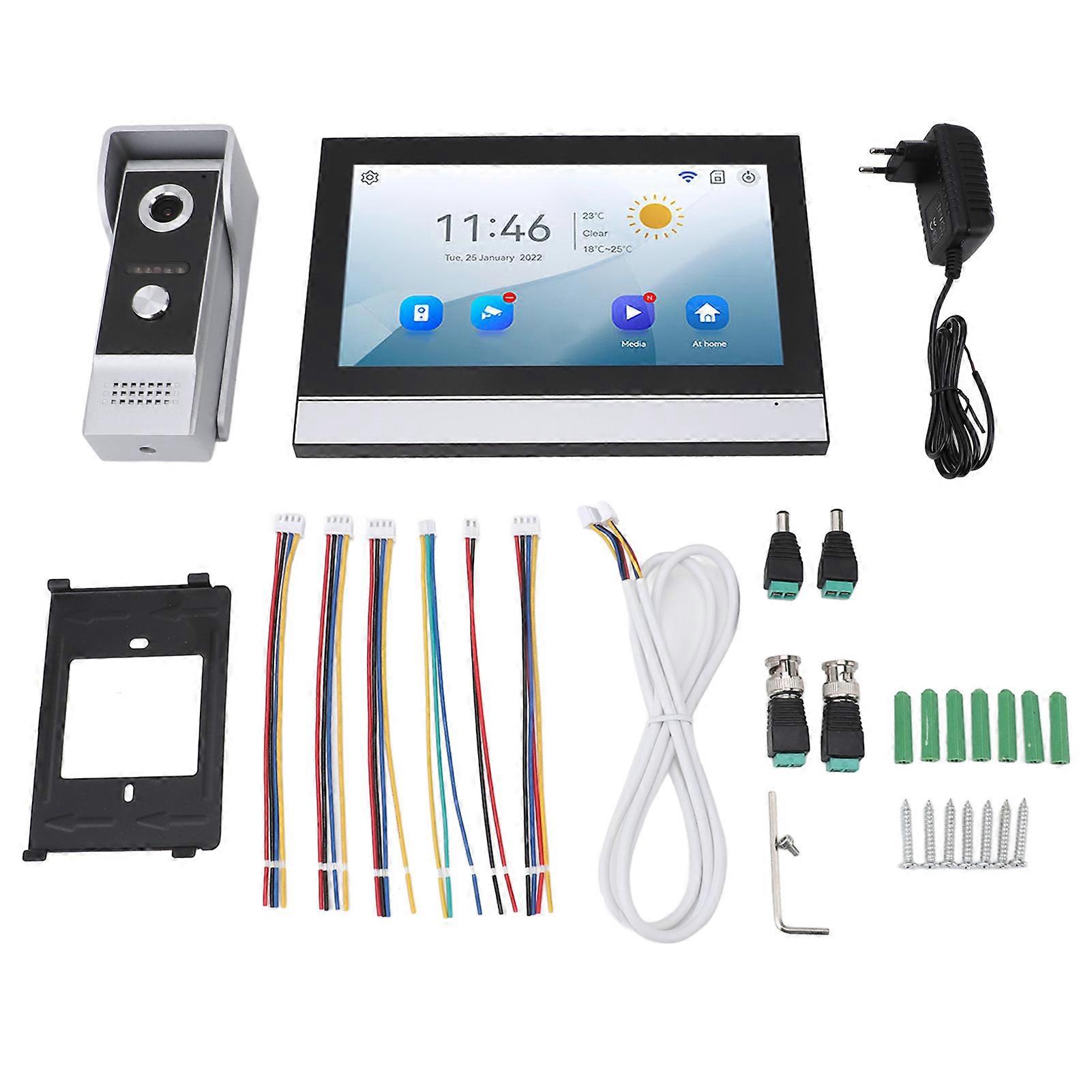 7 Inch Visual 2MP High Definition Tuya Wireless Fidelity Smart Doorbell Camera 120 Degree Wide Angle Night View Intercom System for Home Security