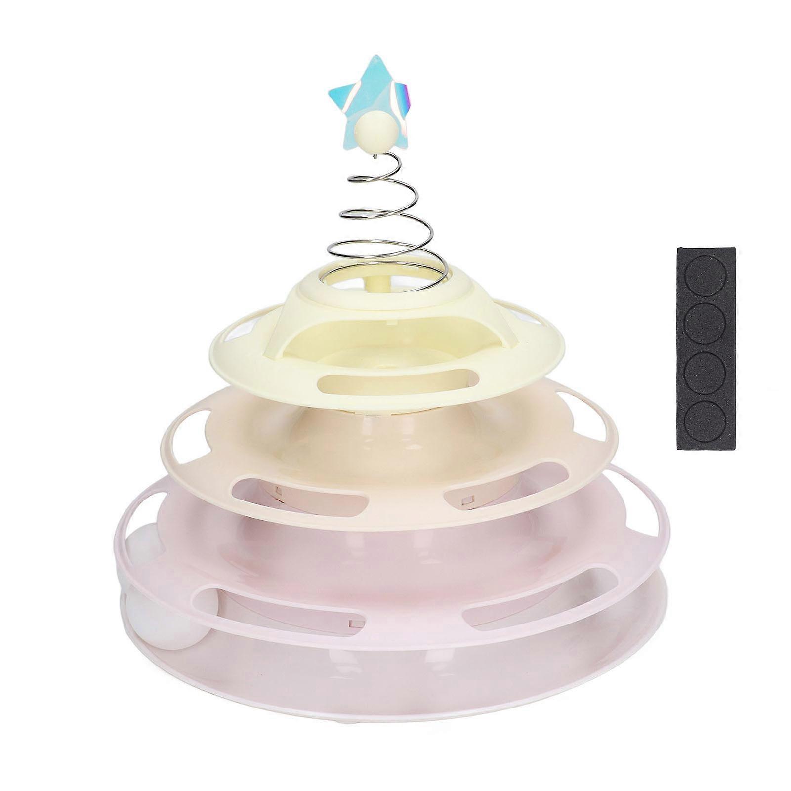 Cat Relieve Boredom Interactive 4 Level Turntable Cat Toy Balls with Spring Star for Kitten Supplies