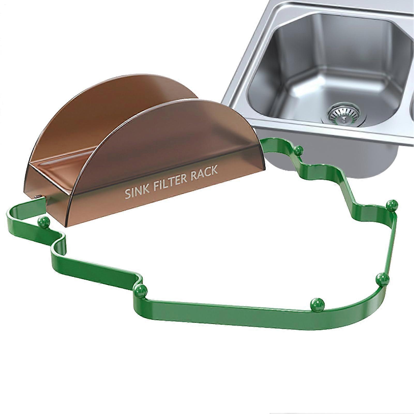 Sink Filter Rack Christmas Tree Shaped Sieve 18 x 17 x 5 cm Foldable Food Catcher Anti Clog Kitchen Filter Green