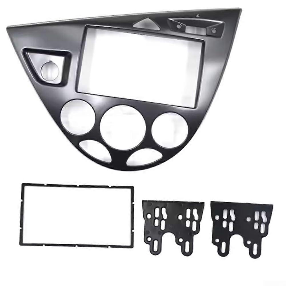 In-Dash Radio Mounting Frame, 2-DIN Trim Kit For Ford Focus And Fiesta (1998-2006), Easy Install, LHD, Matte Black