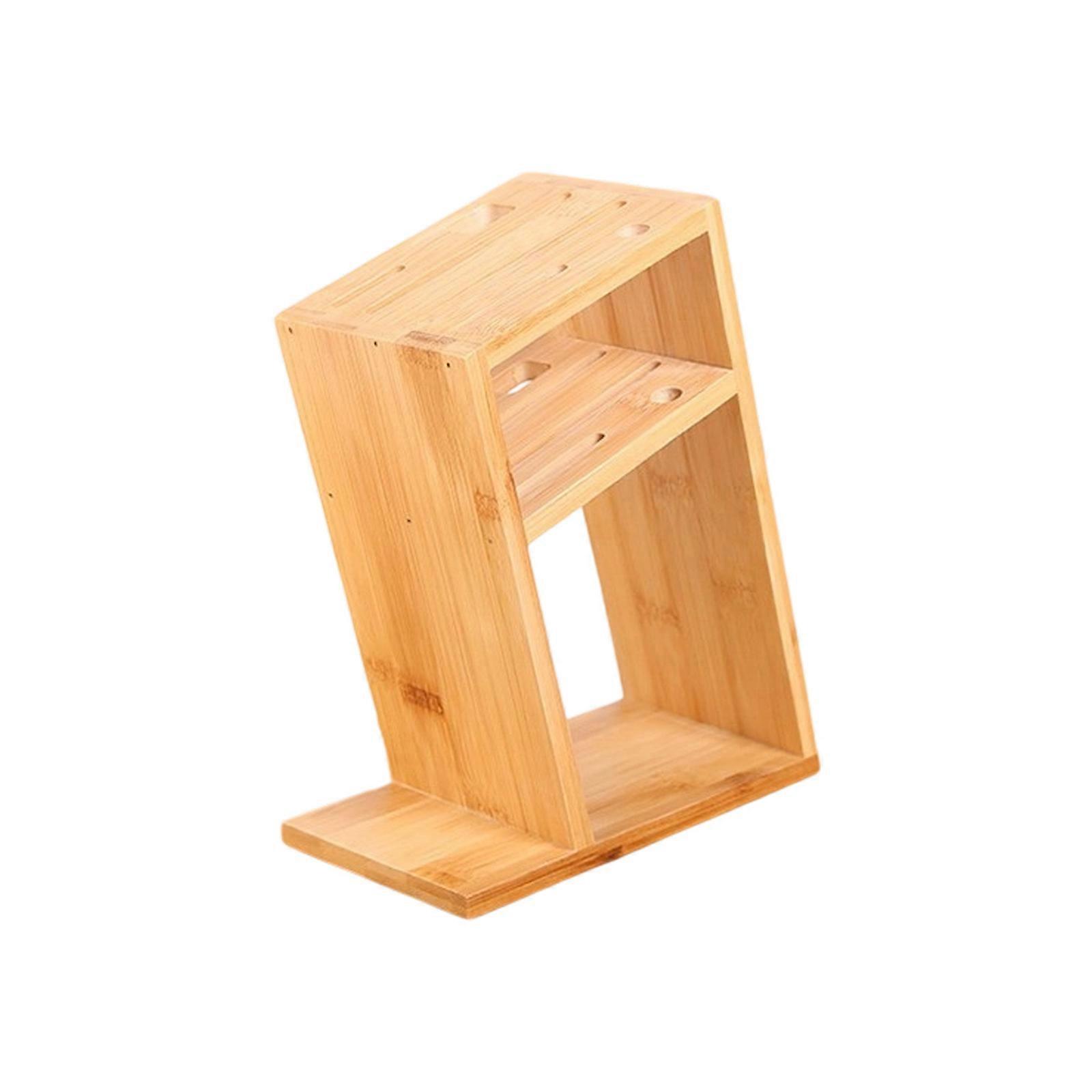 Space Efficient Vertical Cutter Organizers Durable Moisture Resistant Bamboos Stand For Secure Blade Protections Multicolor