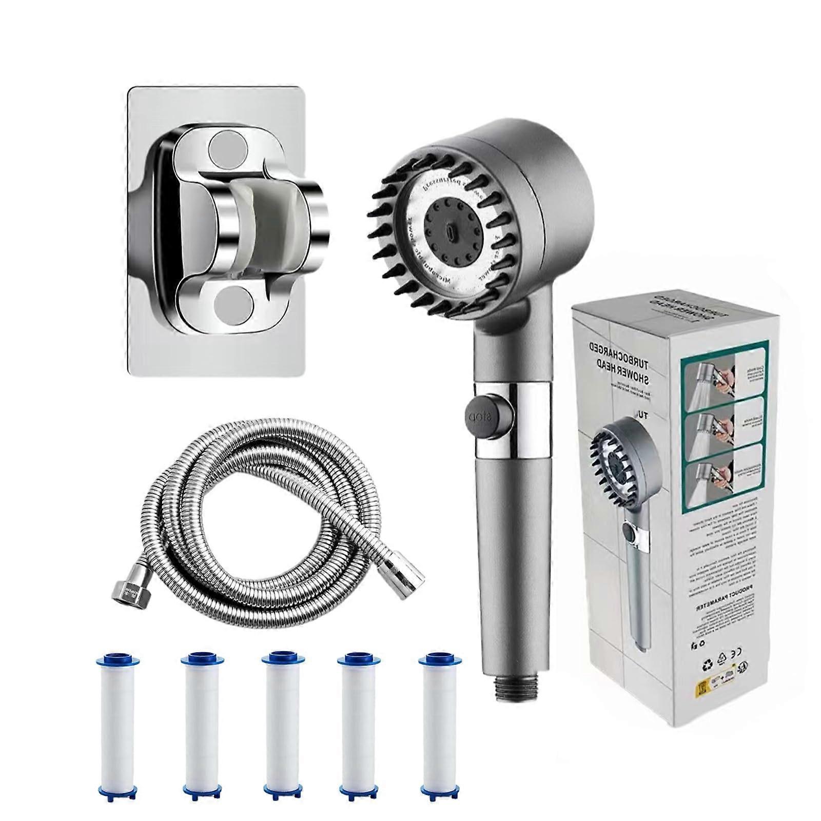 Filtered Shower Head with 4 Spray Jet Modes, High Pressure Handheld Showerhead for Bathroom Massage Spa Experience