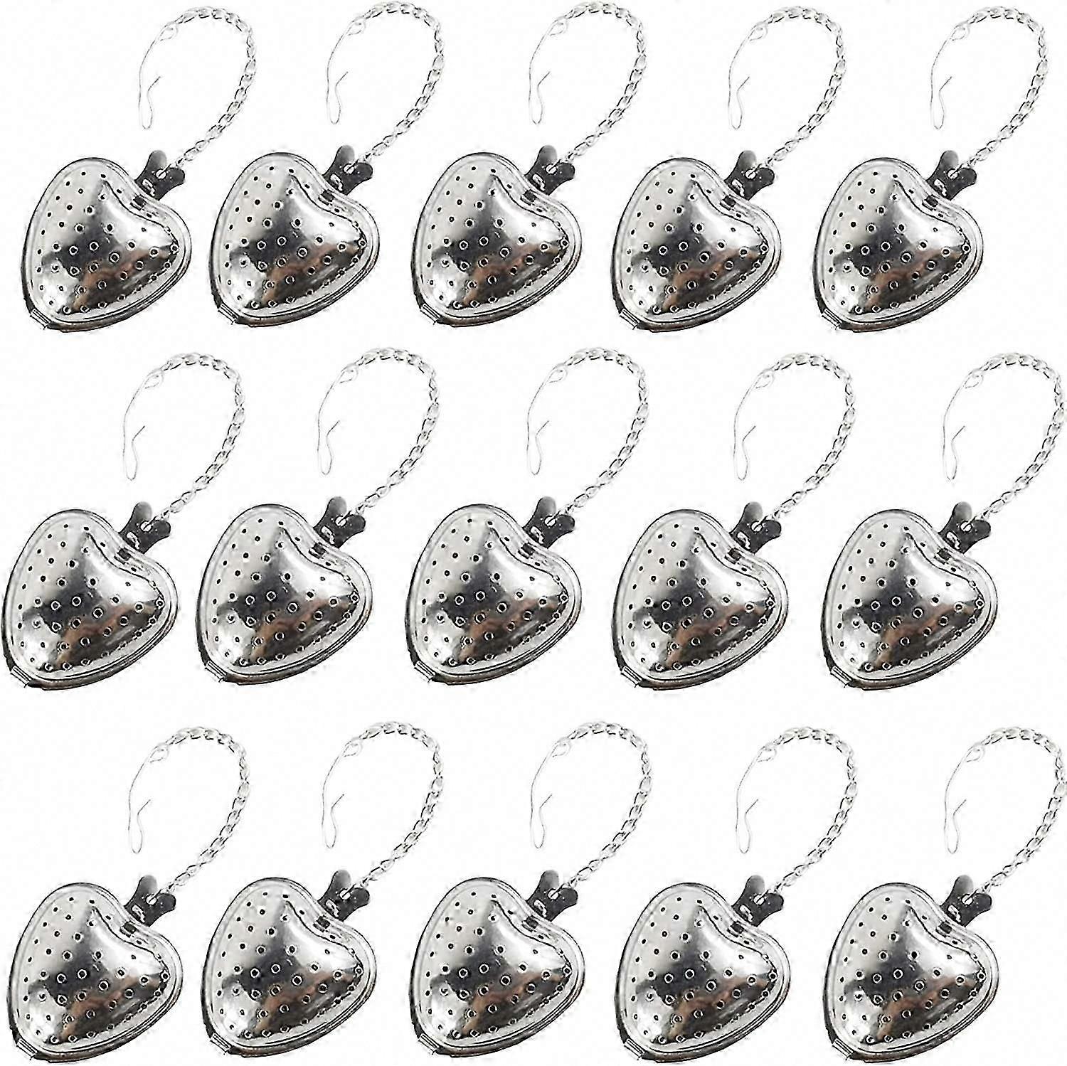 15PCS Premium Stainless Steel Tea Strainer Ball Infuser with Mesh Filter & Extended Chain Hook for Loose Leaf Tea