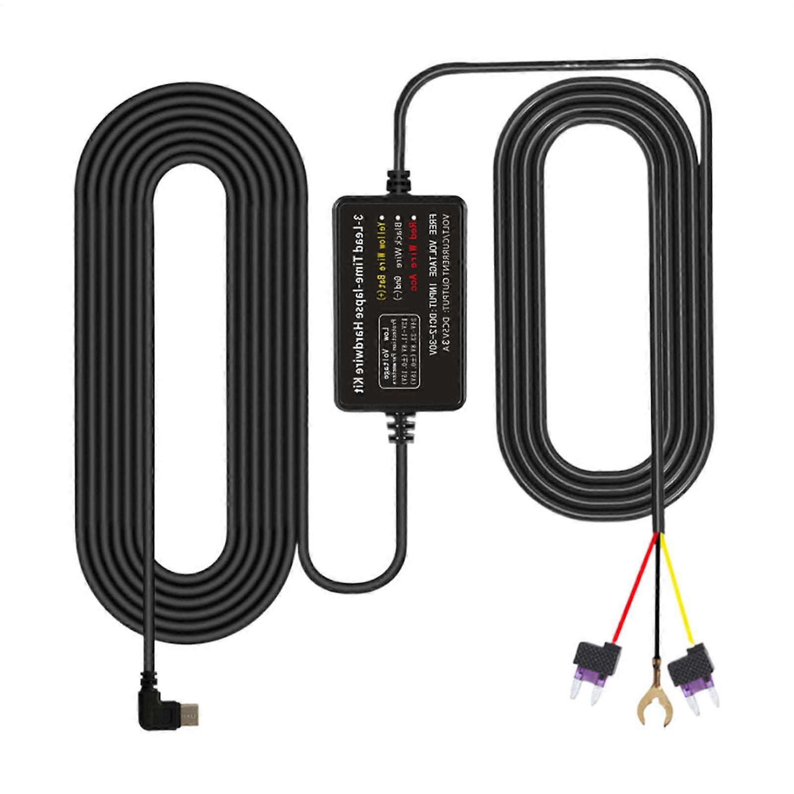 Car Camera Hard Wiring Kit Dashboard Camera Step-Down Cable Type-C Power Cable GPS Navigator
