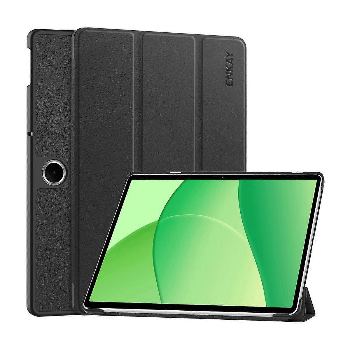 ENKAY Tri-fold Custer Texture Leather Smart Tablet Case For OPPO Pad SE 11.0