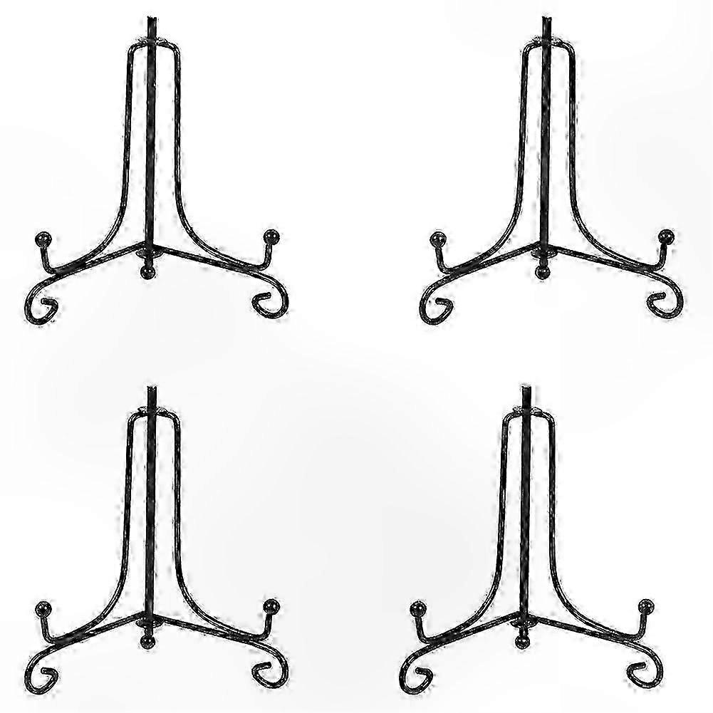 (4 pack) Iron Display Stand, Easel Plate Display Photo Holder Stand, Displays Picture Frames, Cookbook