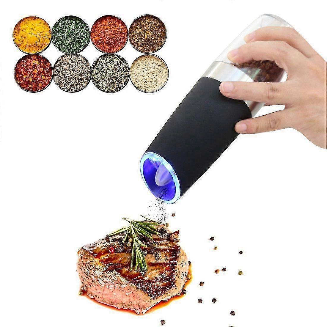 Electric Pepper Grinder Gravity Automatic Salt Mills Spice Grinder With LED Light