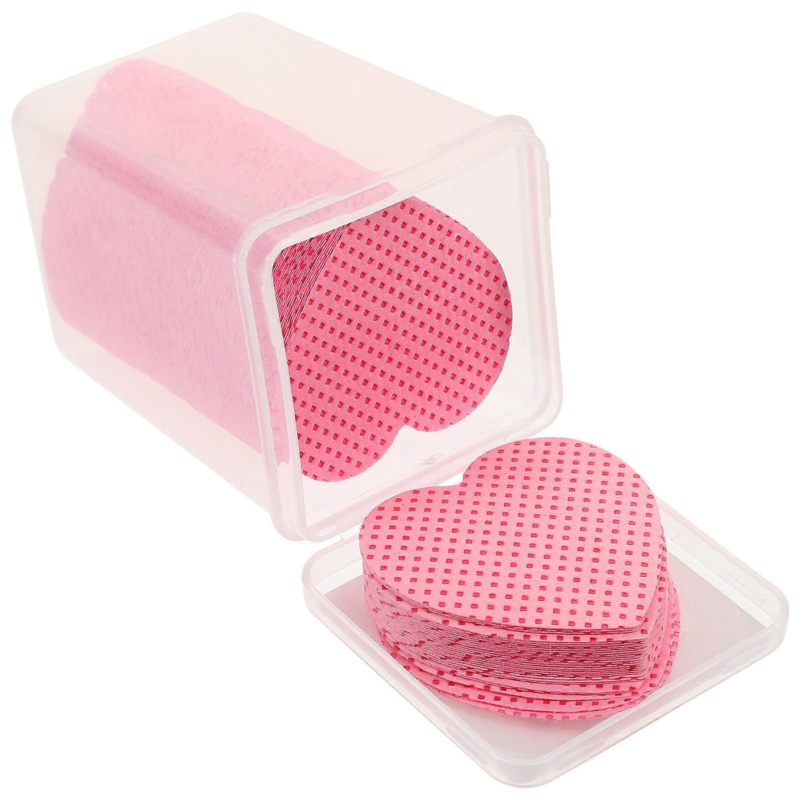 Heart Shaped Nail Polish Remover Wipes   200 Sheets for Gel Nails, Lint Free Pads in Compact Travel Case for Easy Manicure Cleanup