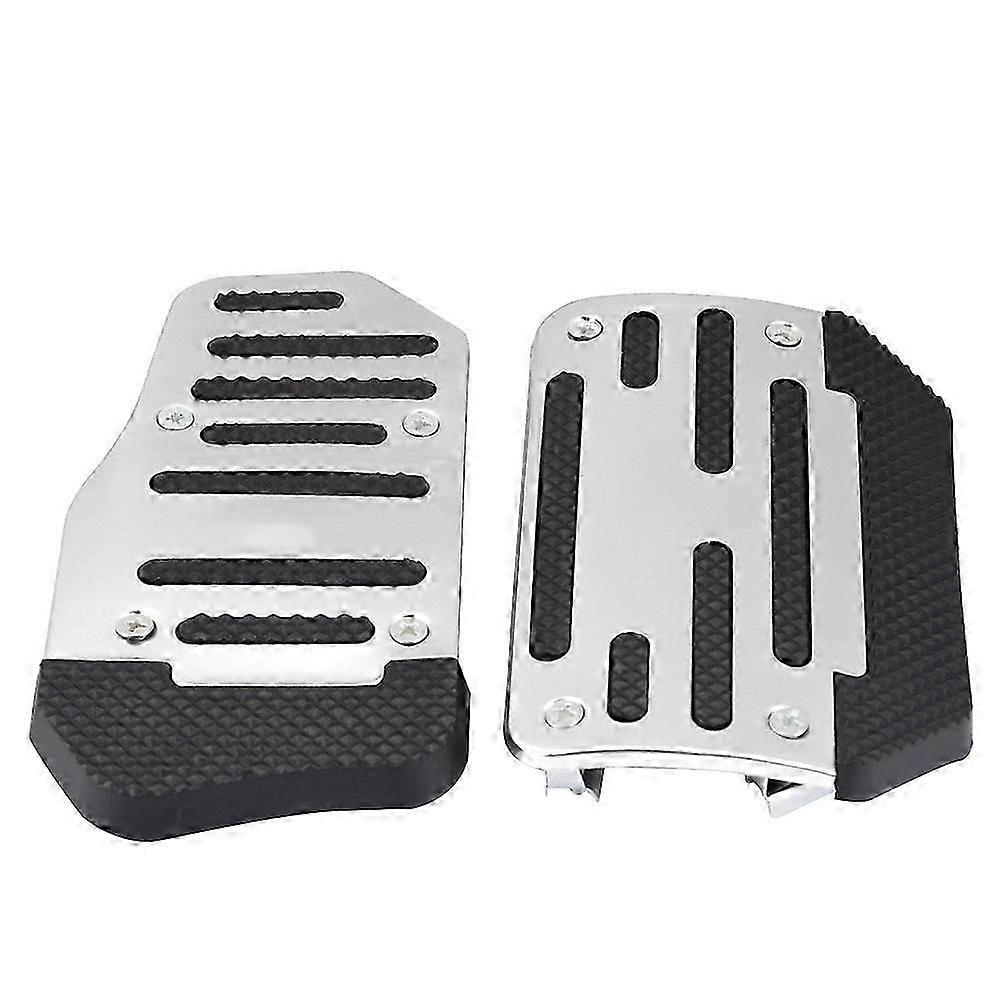 Halkfri gaspedalskydd i legering, bromspedalskydd för automatfordon (silver)